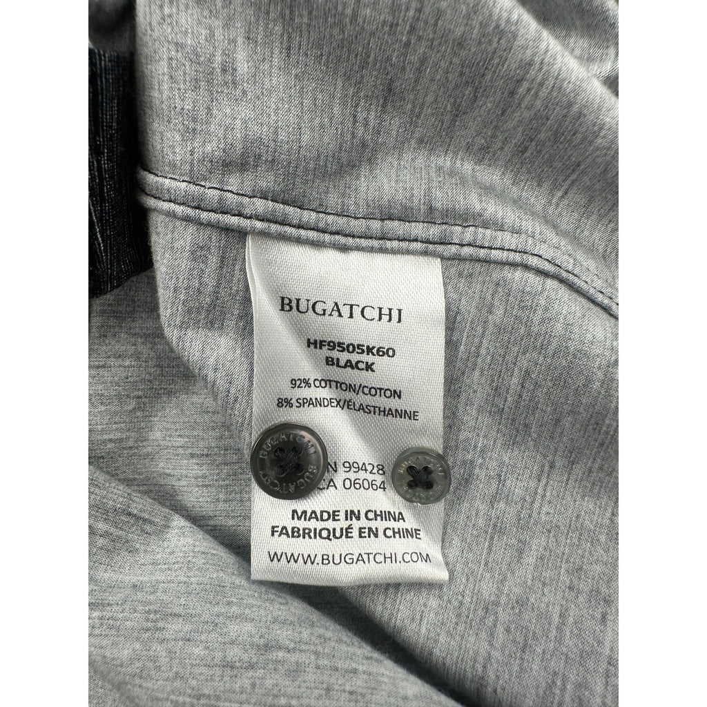 Bugatchi James Heathered OoohCotton 8 Way Stretch Long Sleeve in Heather Black — Size Medium // Preowned