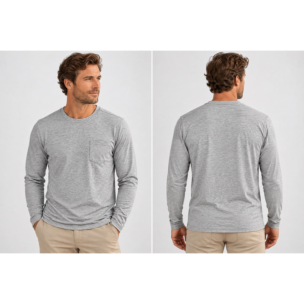 Poncho Poly Cotton Performance Long Sleeve Crew Tee — Size Medium // Preowned