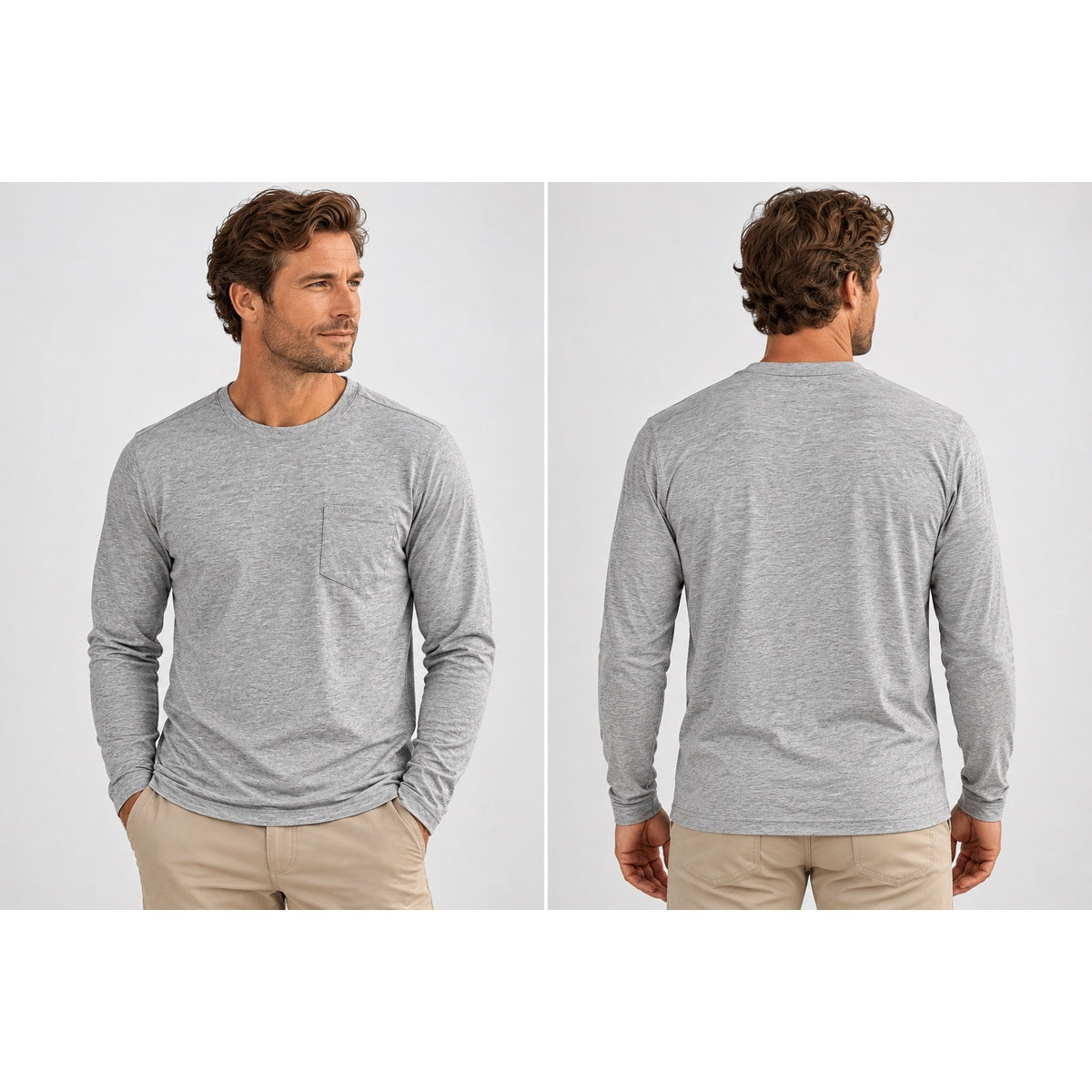 Poncho Poly Cotton Performance Long Sleeve Crew Tee — Size Medium // Preowned