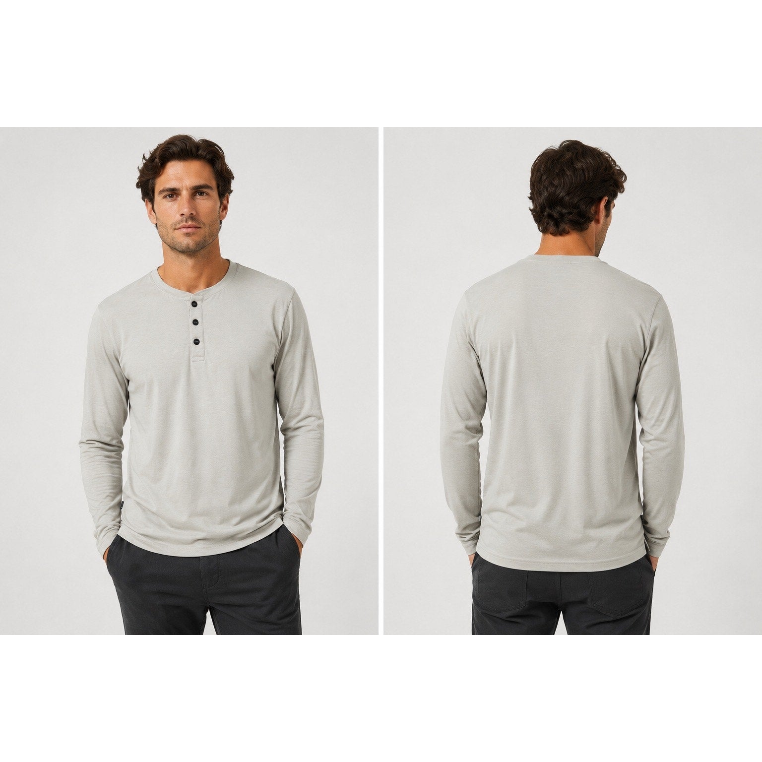 Free Fly Bamboo Flex Long Sleeve Henley in Beige Tan — Size Large // Preowned