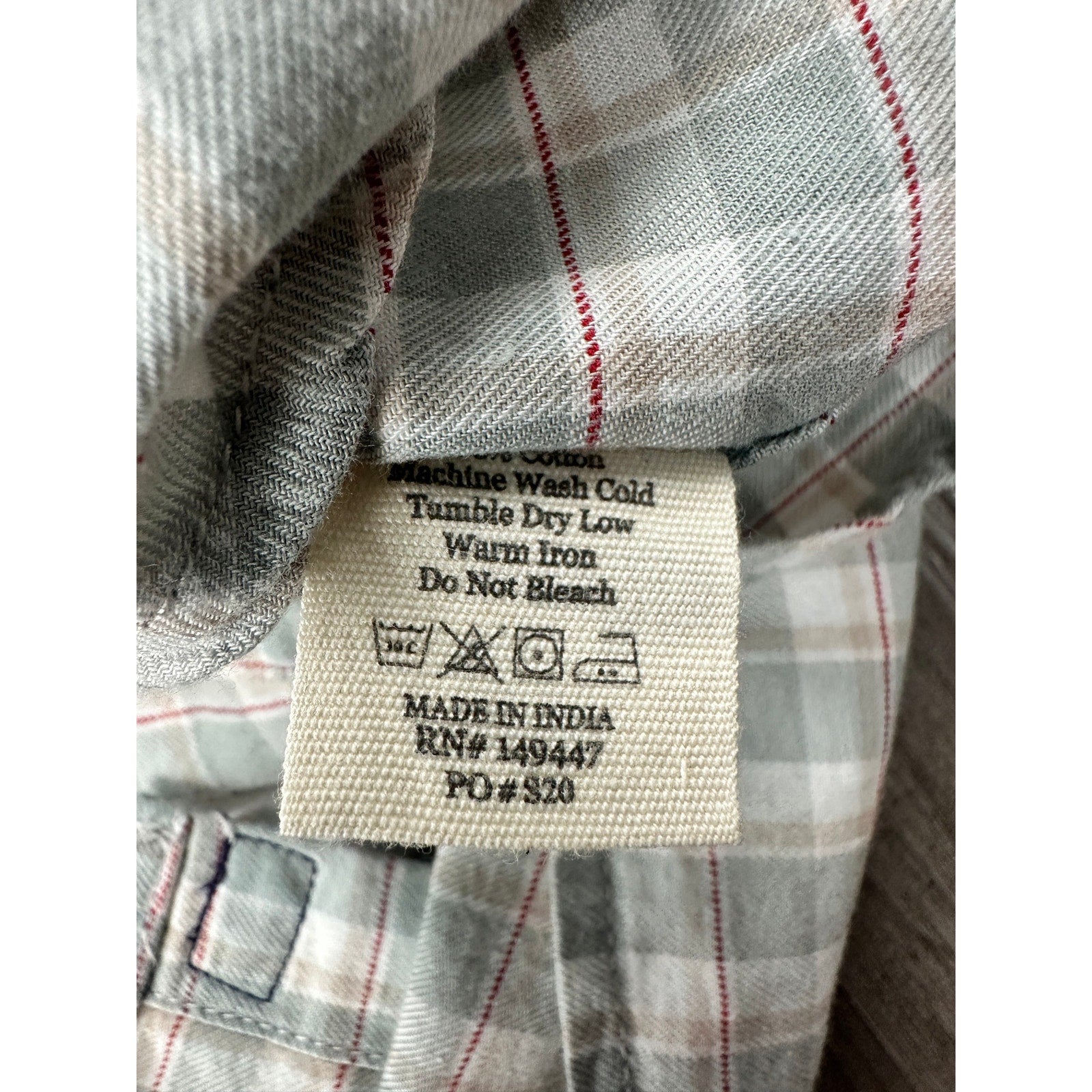 The Normal Brand Plaid Long Sleeve Button Down in Gray Tan Red and White — Size XL // Preowned