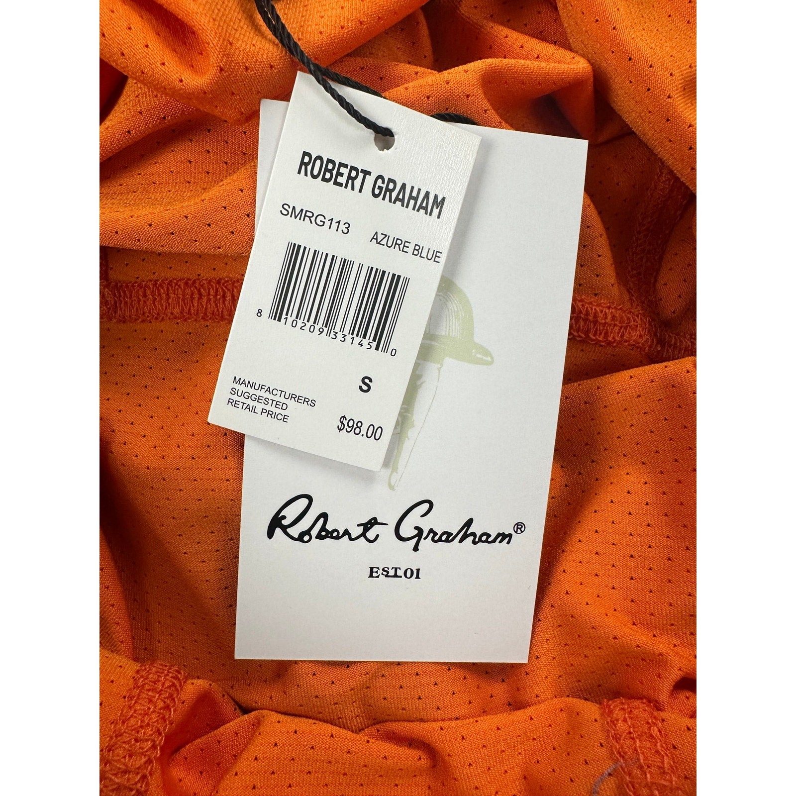 Robert Graham Tropical Hawaiian Pocket Swim Trunks in Azure — Size Small