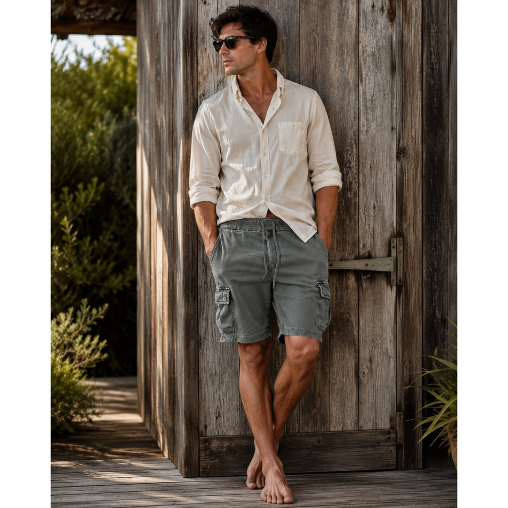 James Perse Parachute Poplin Cargo Shorts in Gray — Size 1 (US Small) // Preowned