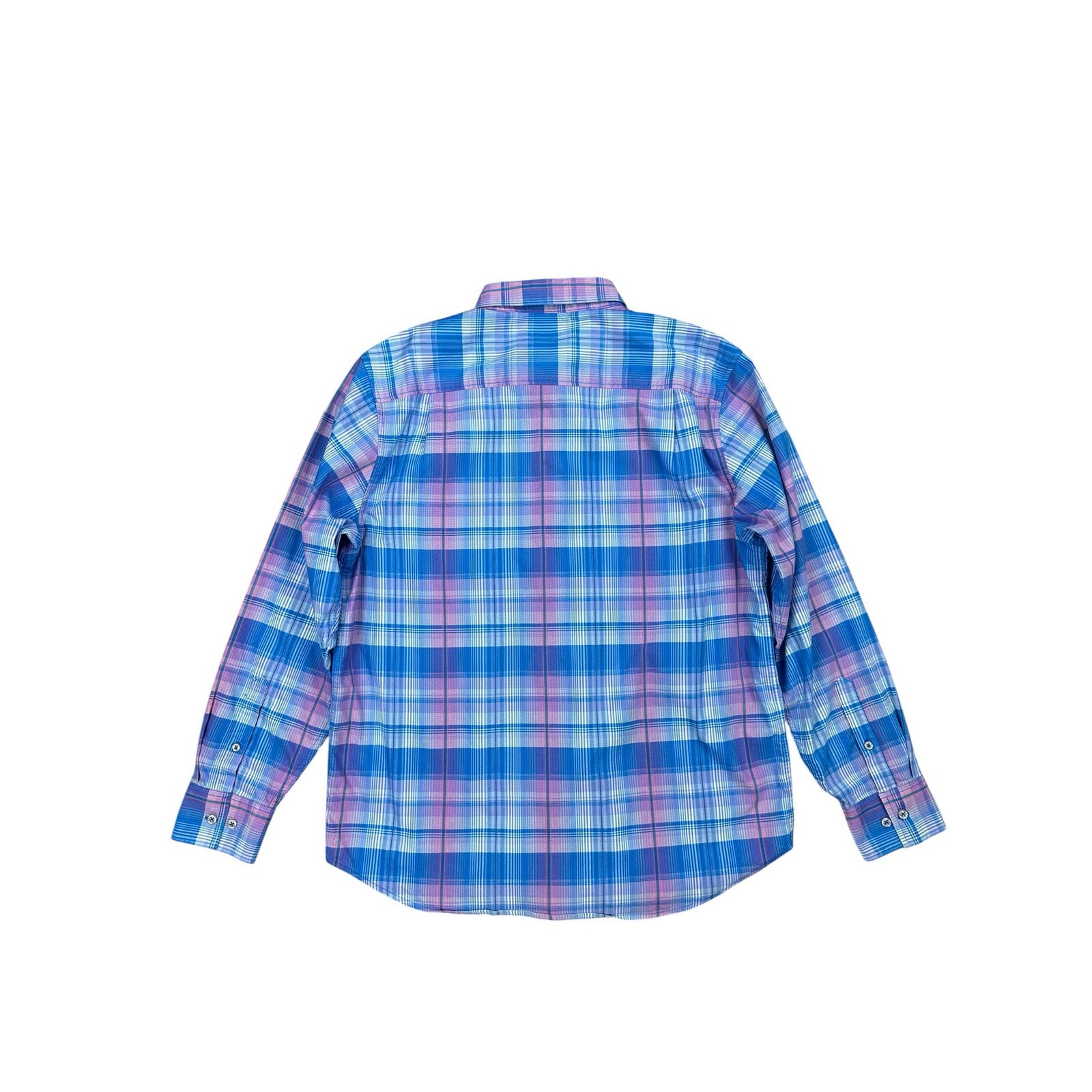Tommy Bahama Sarasota Stretch Prismatic Plaid Long Sleeve Shirt in Blue, Pink, Green, White — Size Large // Preowned