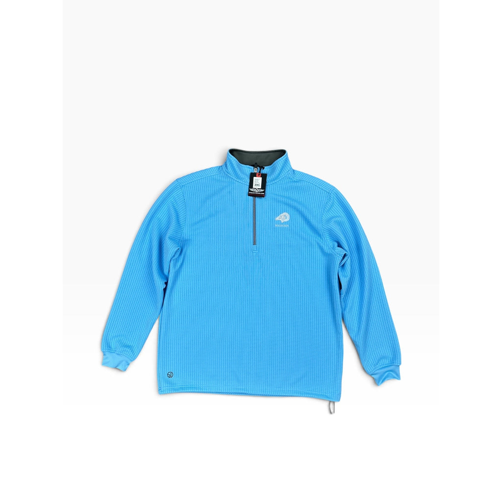 Straight Down Big Horn Golf Optic Quarter Zip Pullover in Alaska Blue — Size XL