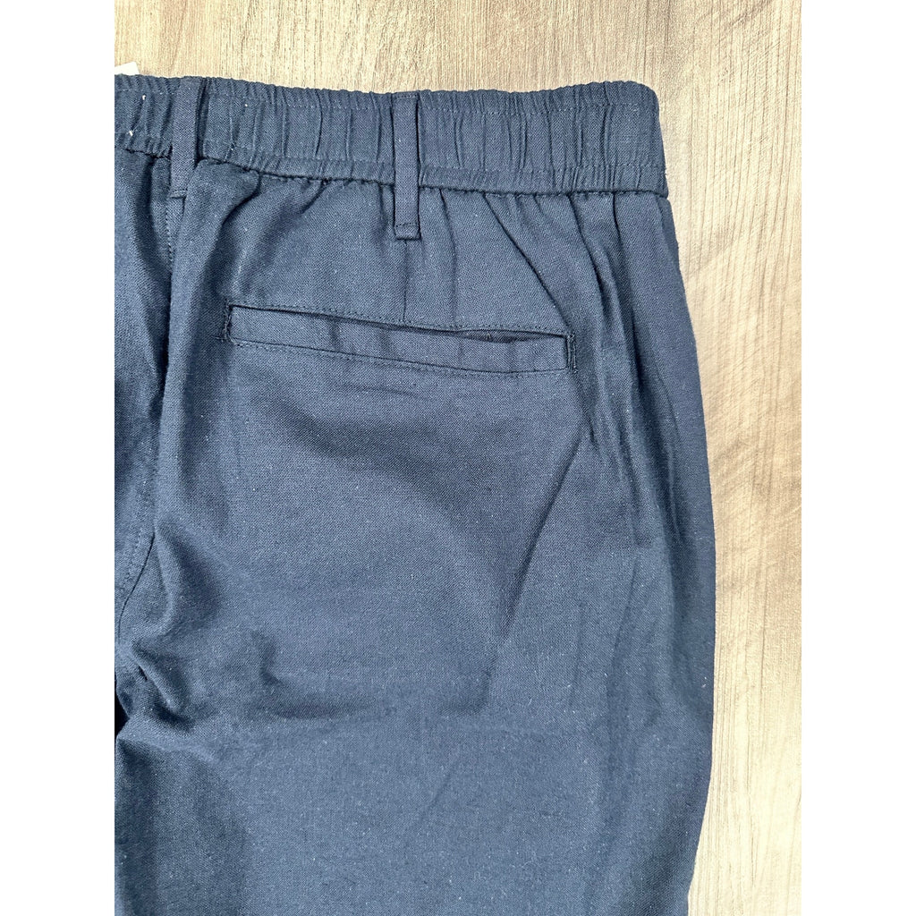 Ike Behar Unstructured Suit in Dark Navy Cotton Linen Spandex — Size Medium