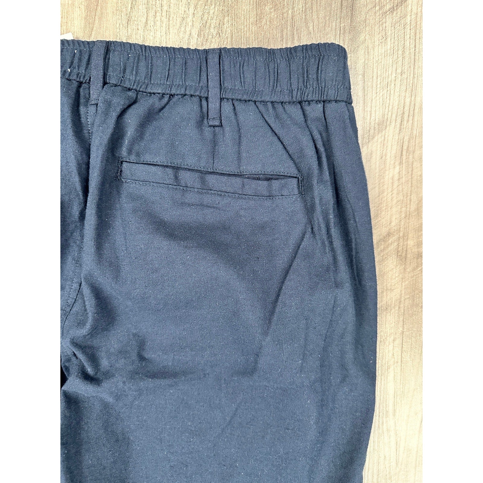 Ike Behar Unstructured Suit in Dark Navy Cotton Linen Spandex — Size Medium