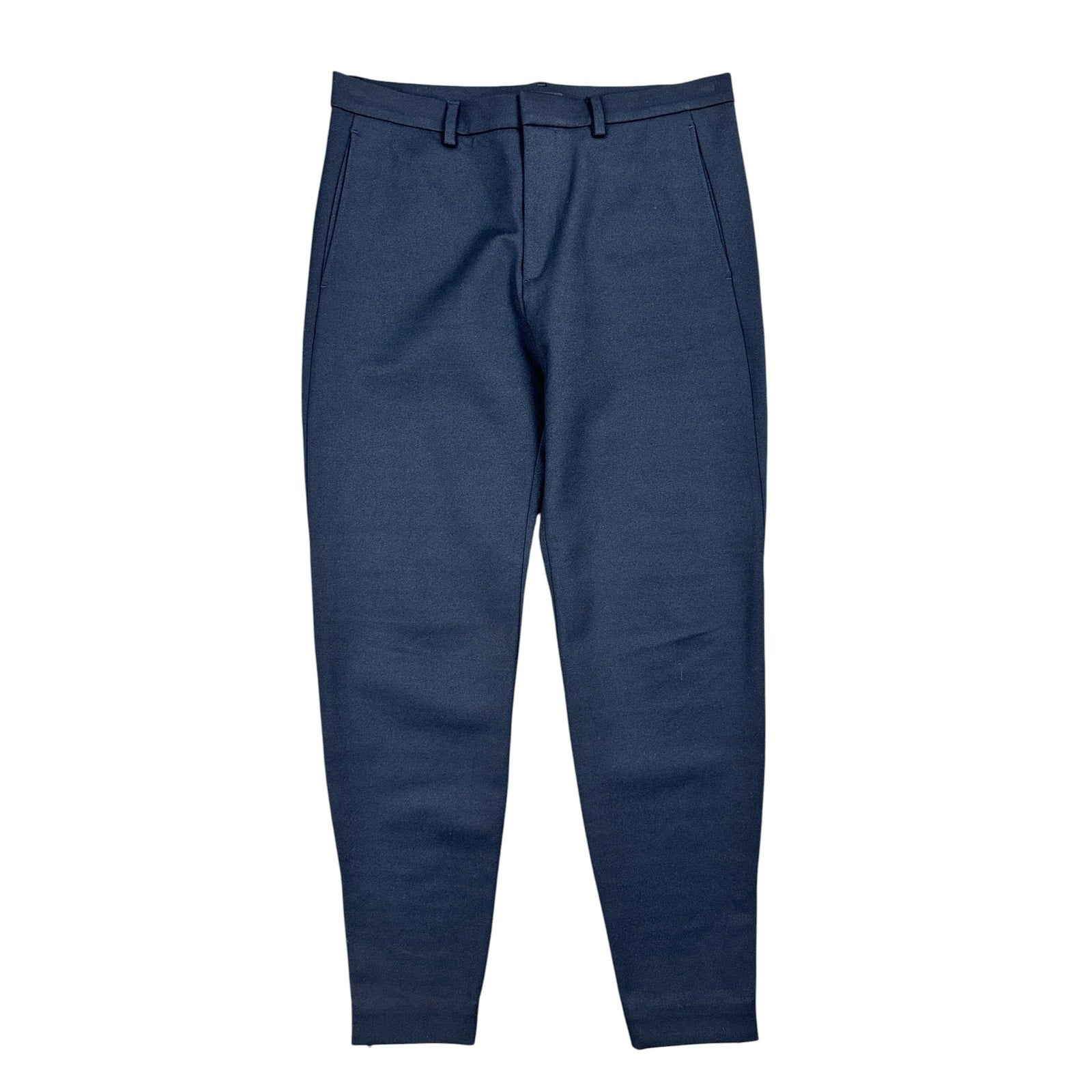 COS Slim Tapered Viscose Blend Ankle Zip Trousers in Navy — Size 50 (US 34R) // Preowned