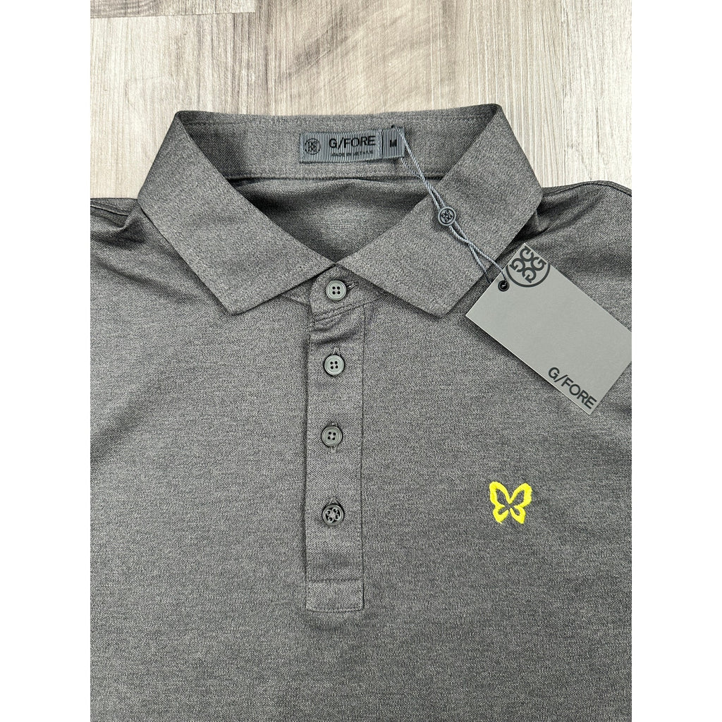 G/Fore Peninsula Papagayo Essential Pique Polo in Charcoal Grey — Size Medium