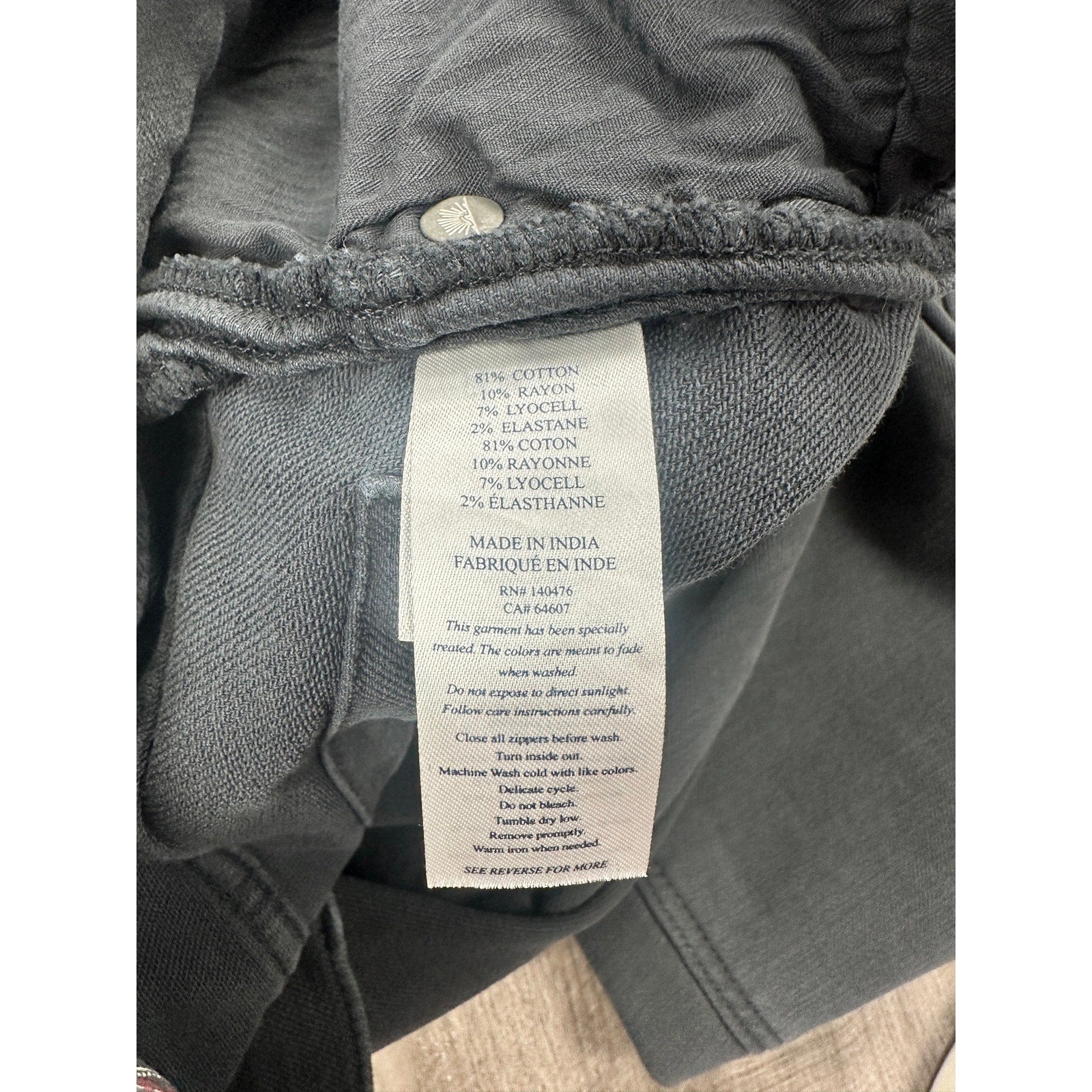 Faherty Stretch Terry 5 Pocket Pants in Onyx Black — Size 36 // Preowned