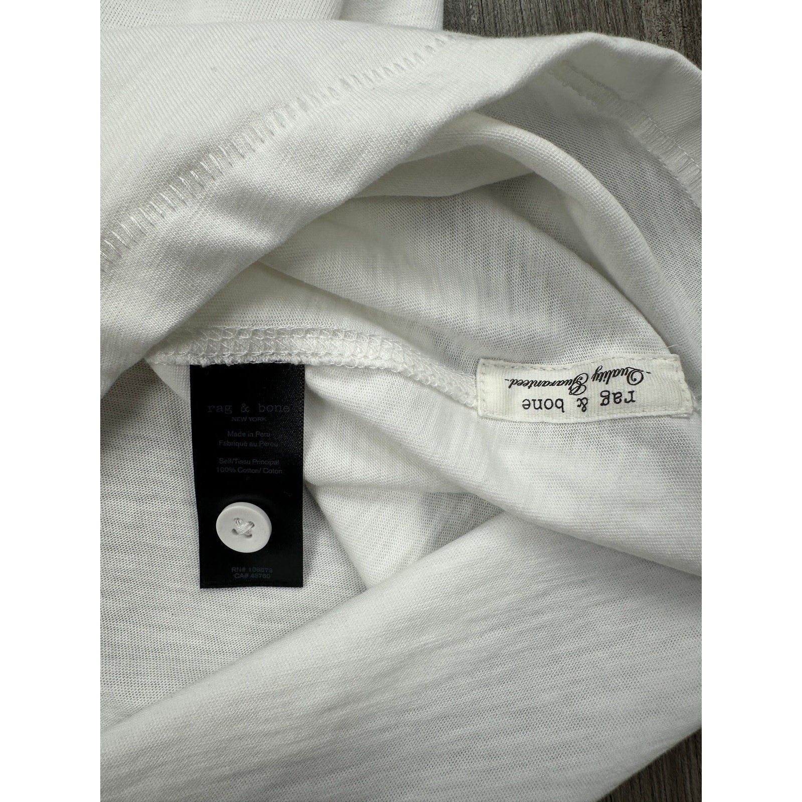 Rag & Bone Classic Slub Jersey Short Sleeve Henley in White — Size 2XL