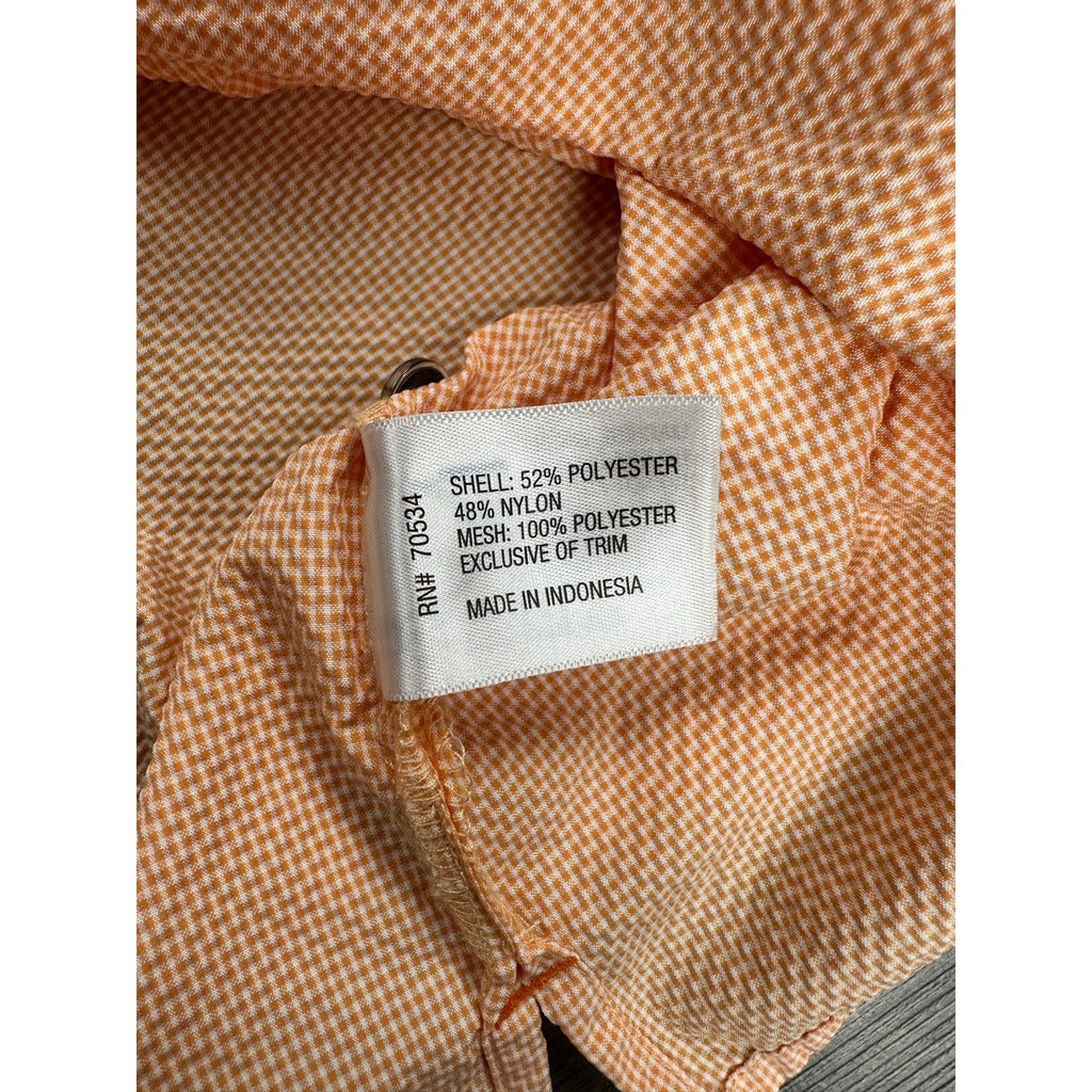 Orvis Open Air Caster UPF 40+ Vented Long Sleeve Fishing Button Down in Orange White — Size Small // Preowned