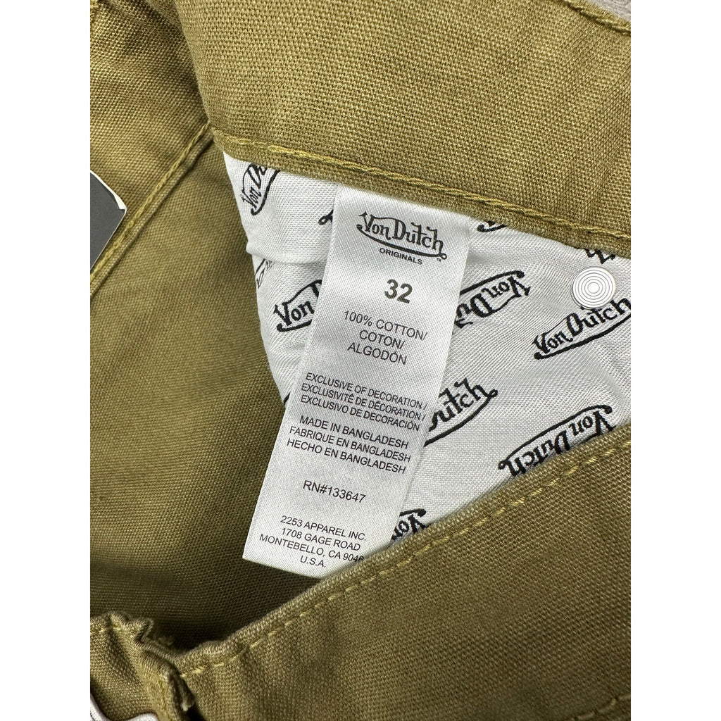 Von Dutch Straight Double-Knee Carpenter Pant in Sphagnum Green — Size 32