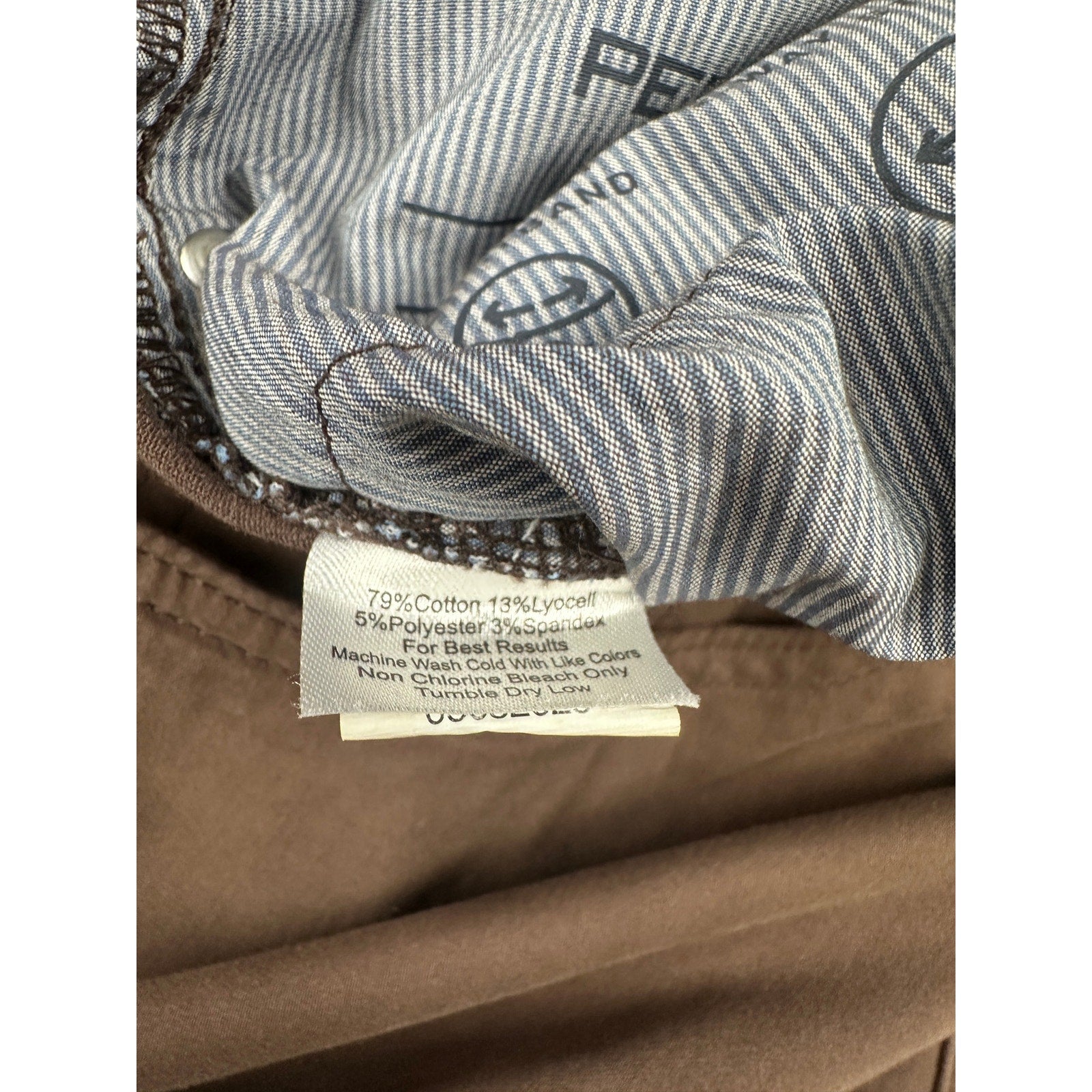 Peter Millar Signature Sateen 5 Pocket Chino Pants in French Press Brown — Size 44x30