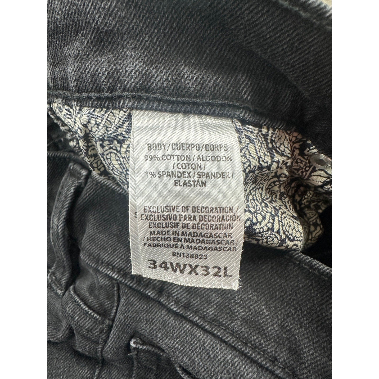 Cody James Jackson Slim Straight Stretch Jean in Night Rider Black — Size 34x32 // Preowned