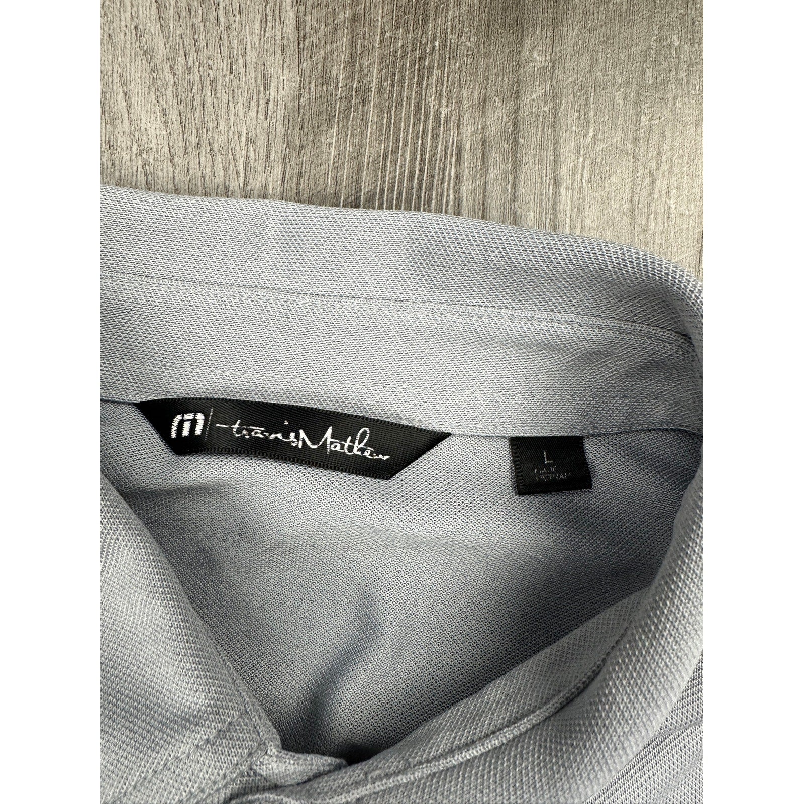 TravisMathew Real Treat Striped Stretch Golf Polo in Gray, Black, Purple — Size Large // Preowned