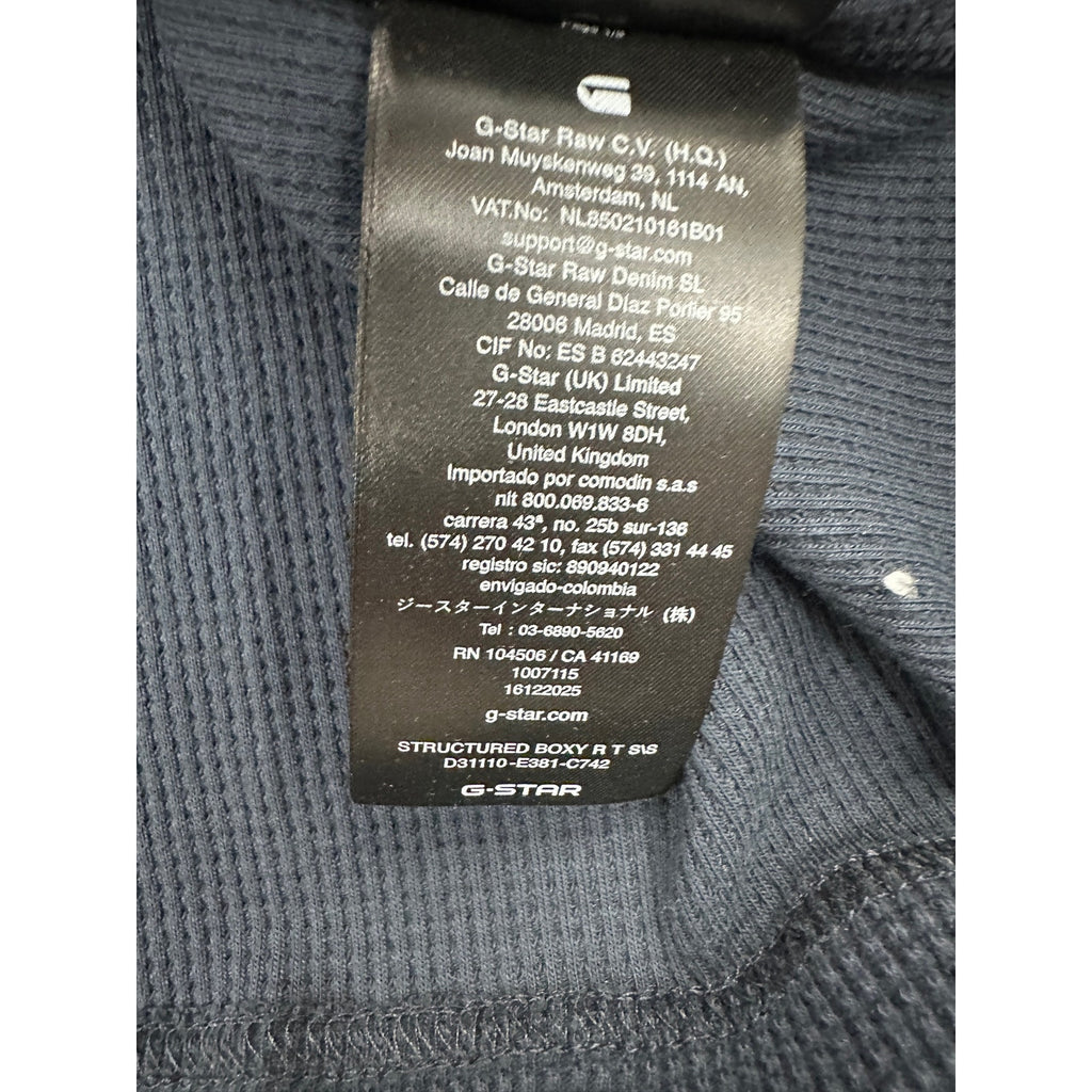 G-Star Structured Boxy Waffle Jersey Knit Tee — Size Large