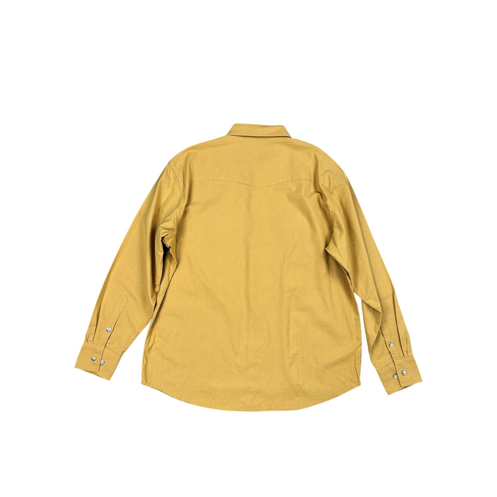 Seager Chief Long Sleeve Western Overshirt in Washed Amber Gold — Size Large