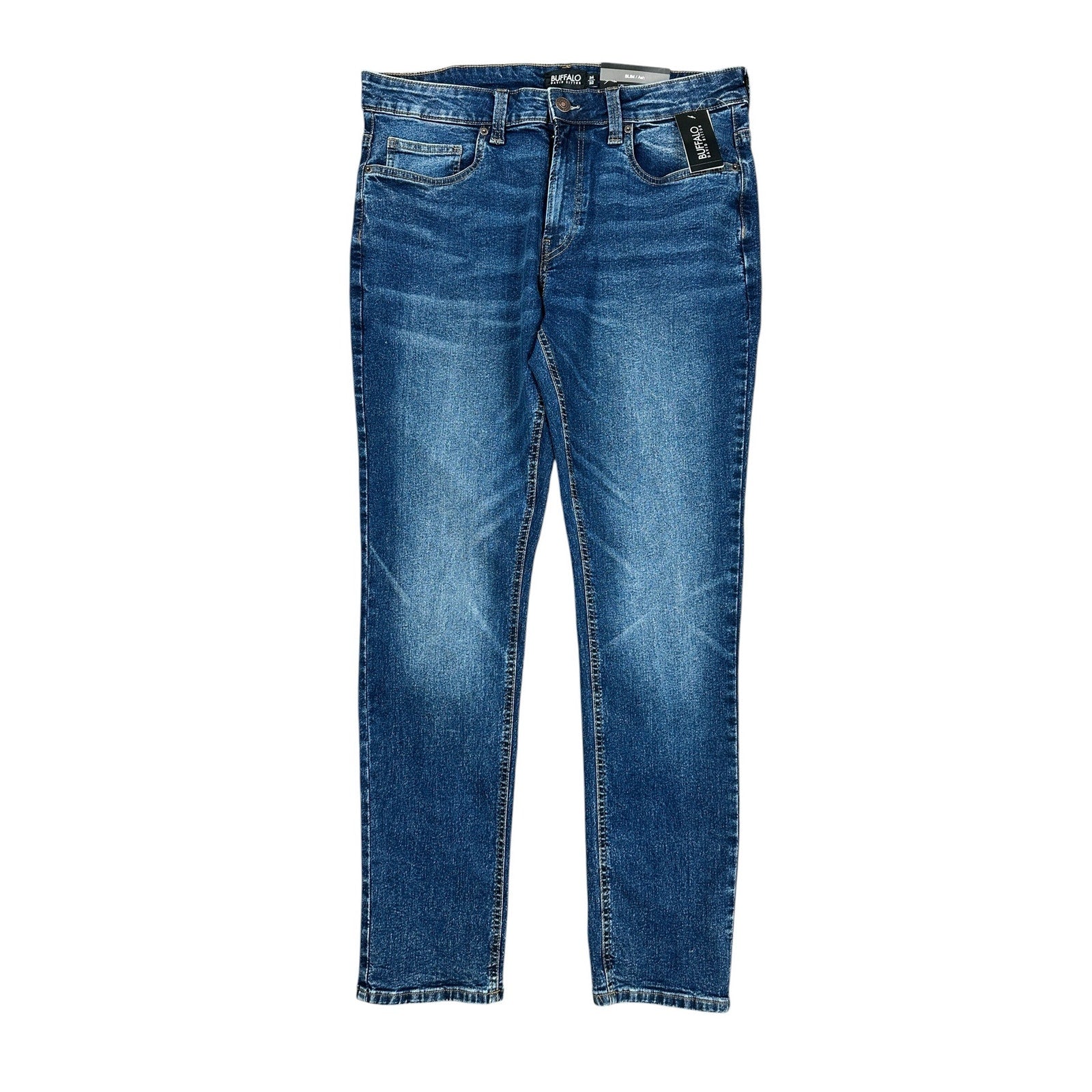 Buffalo David Bitton Ash Slim Stretch Jean in Indigo Sanded — Size 34x32