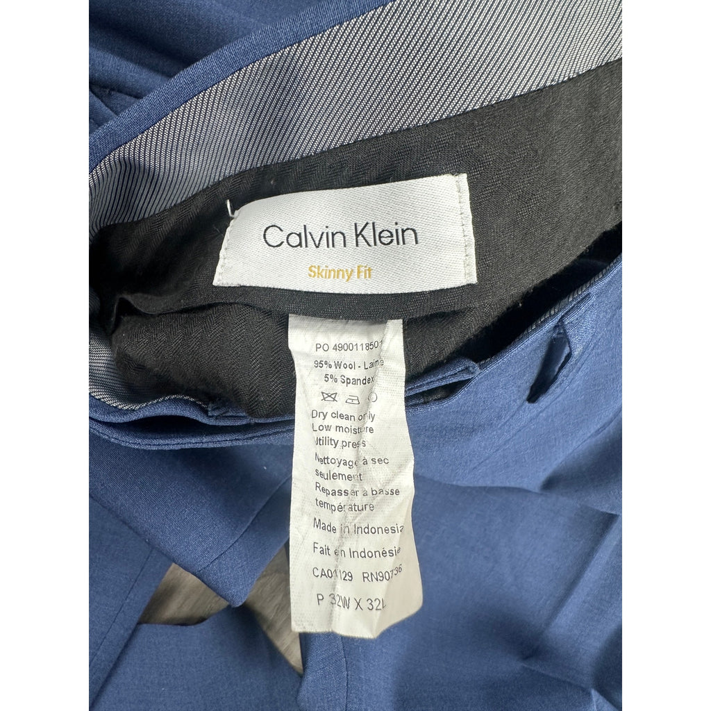 Calvin Klein X Slim Fit Stretch Three Piece Suit in Dark Blue Navy — Size 38R // Preowned