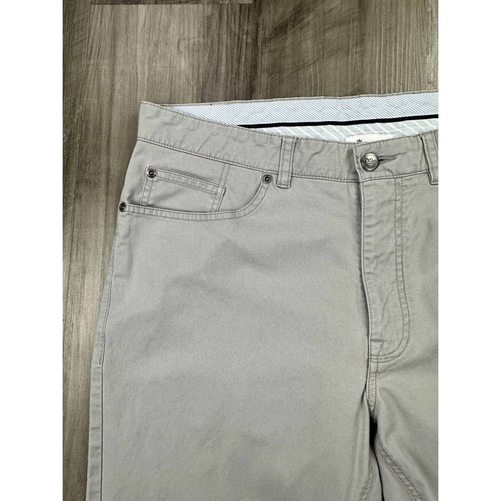 Peter Millar Soft Touch Twill 5 Pocket Pants in Light Gray — Size 36 // Preowned