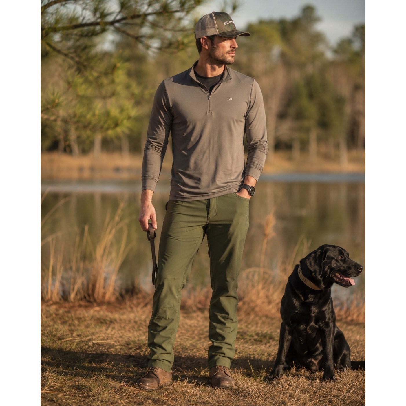 Burlebo Challenger Performance Stretch Pants Olive Green — Medium