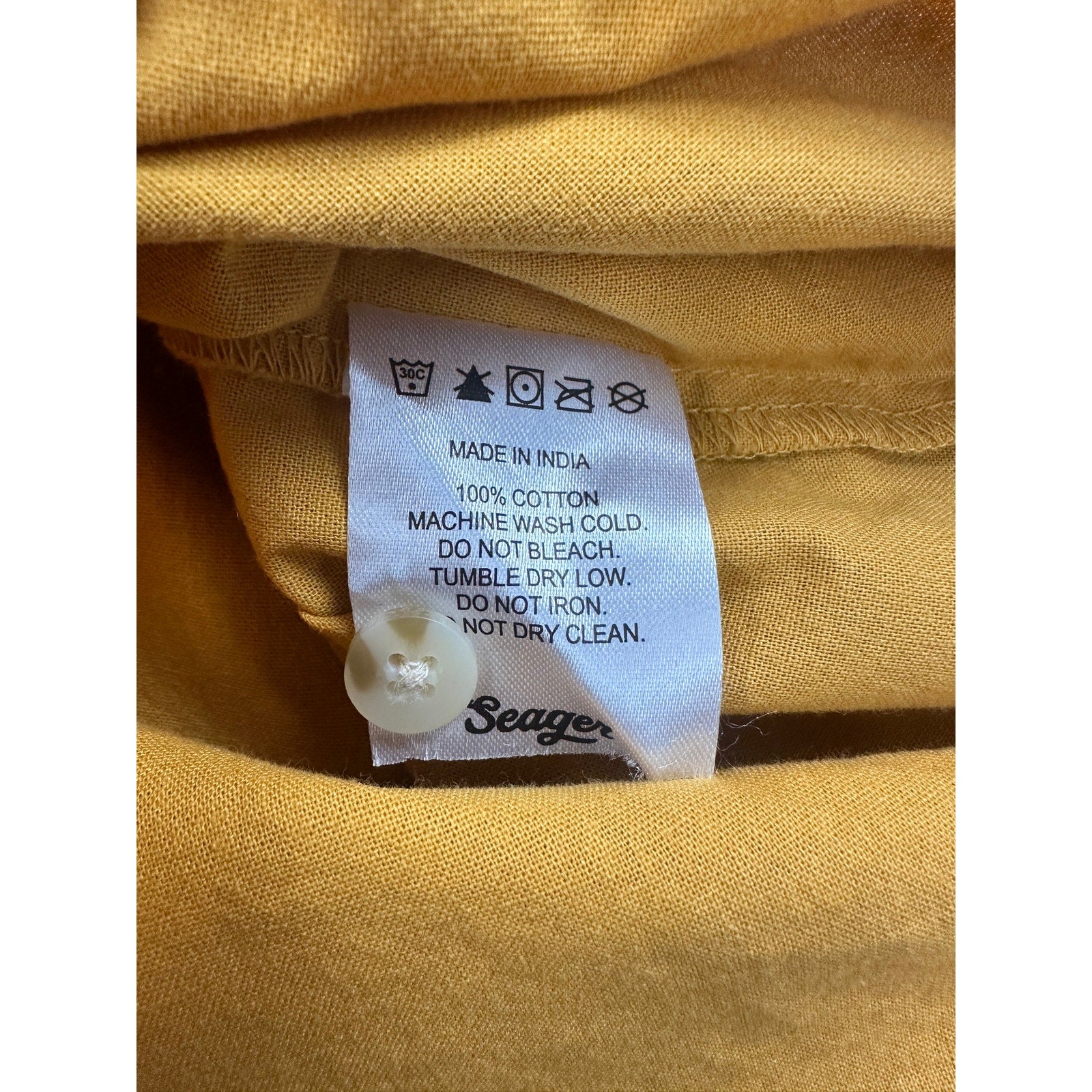 Seager Chief Long Sleeve Western Overshirt in Washed Amber Gold — Size Large