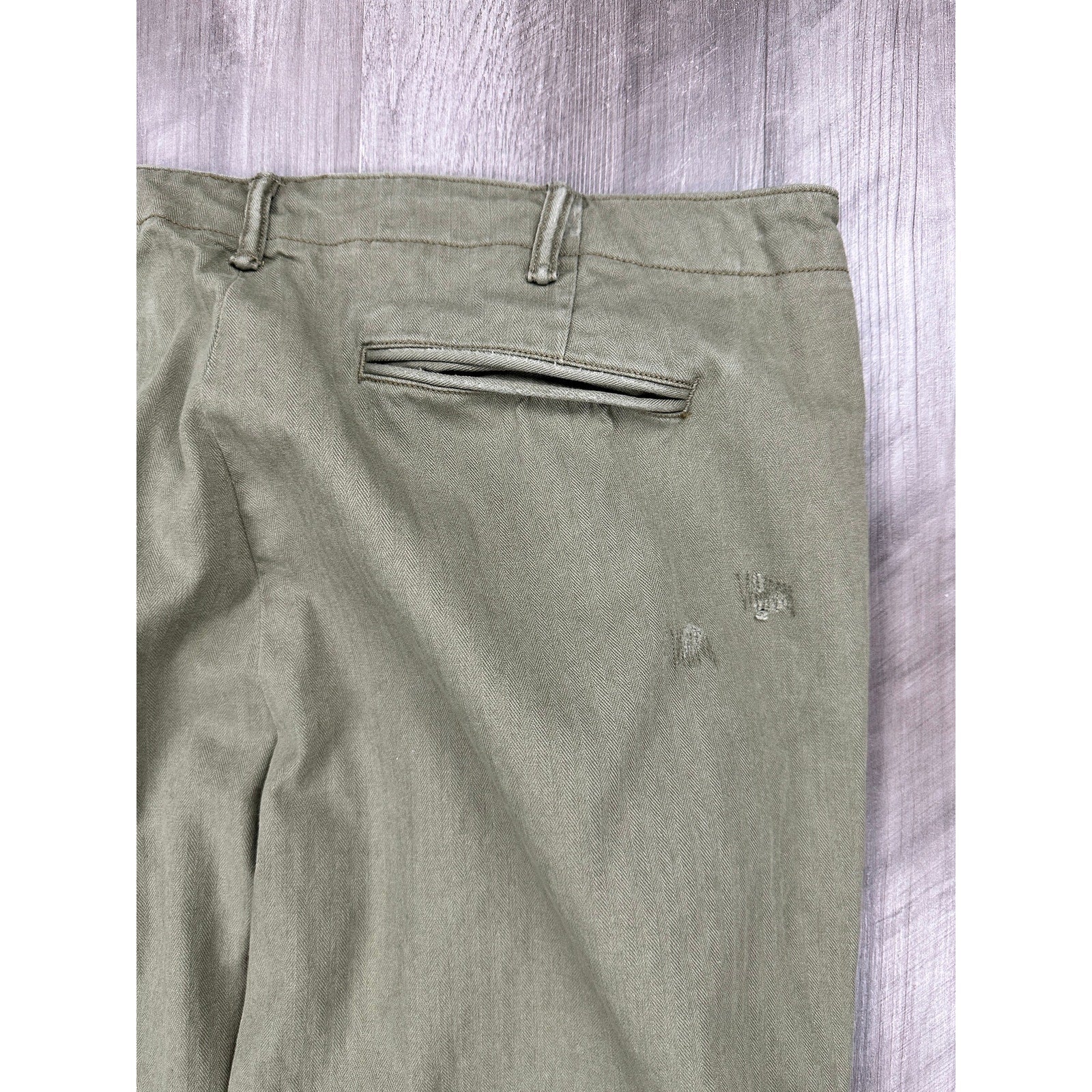 Polo Ralph Lauren Herringbone M-43 Field Pants in Green — Size 36 // Preowned