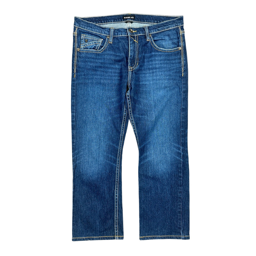 Rank 45 Slim Straight Jeans in Midnight Hawk Blue — Size 36 // Preowned