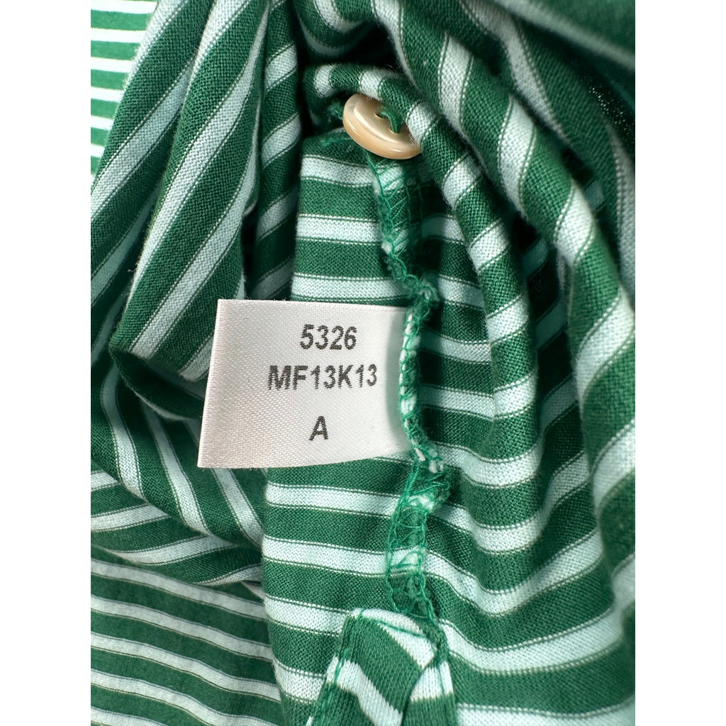 Peter Millar Andrews Stripe Mercerized Cotton Polo in Green Light Green — Size XL // Preowned