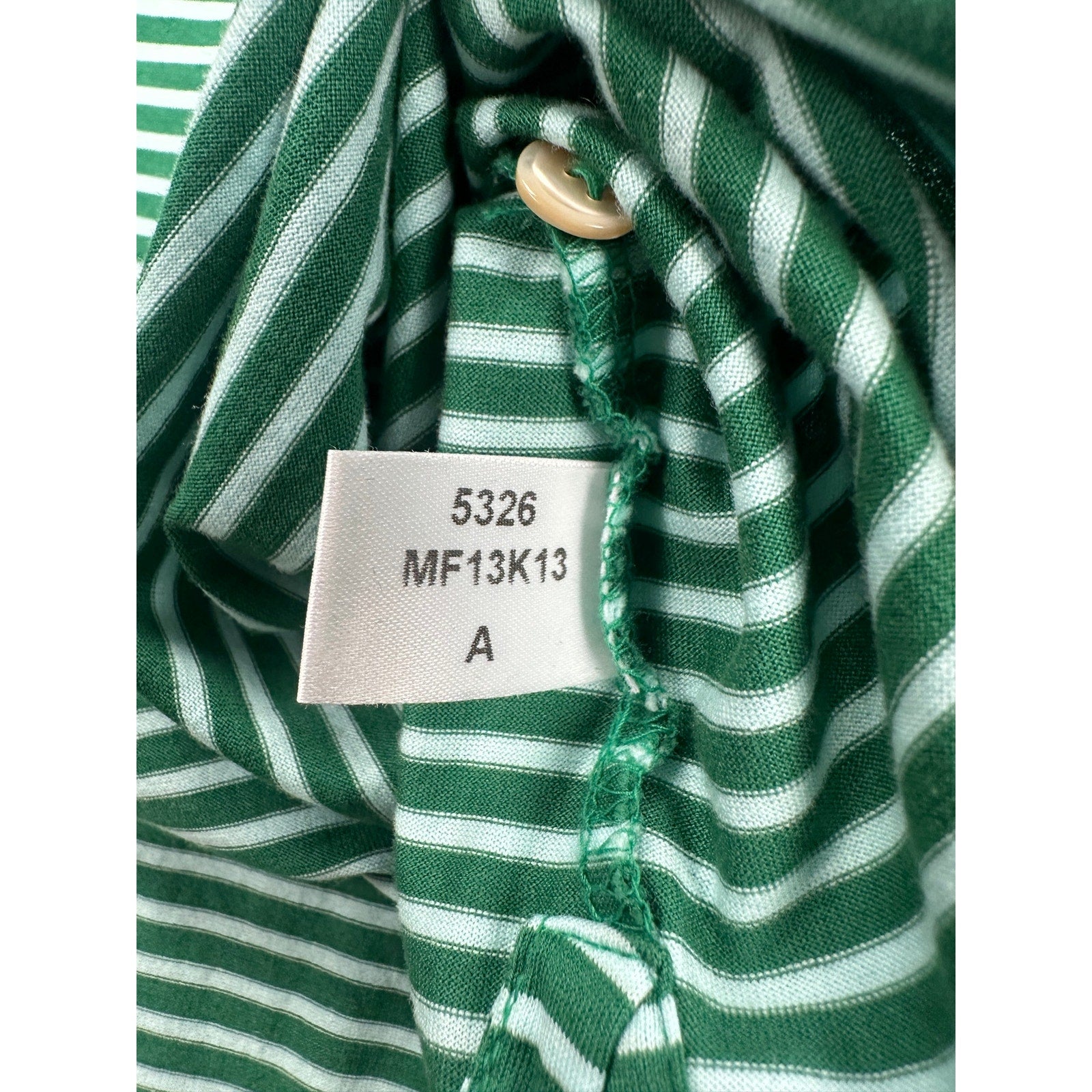 Peter Millar Andrews Stripe Mercerized Cotton Polo in Green Light Green — Size XL // Preowned