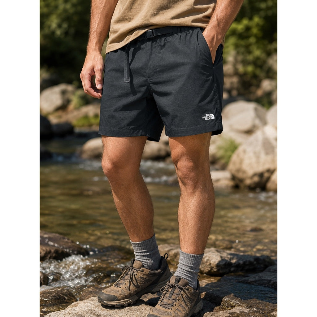 The North Face Class V Pathfinder Relaxed Fit Belted Shorts in Black — Size Large