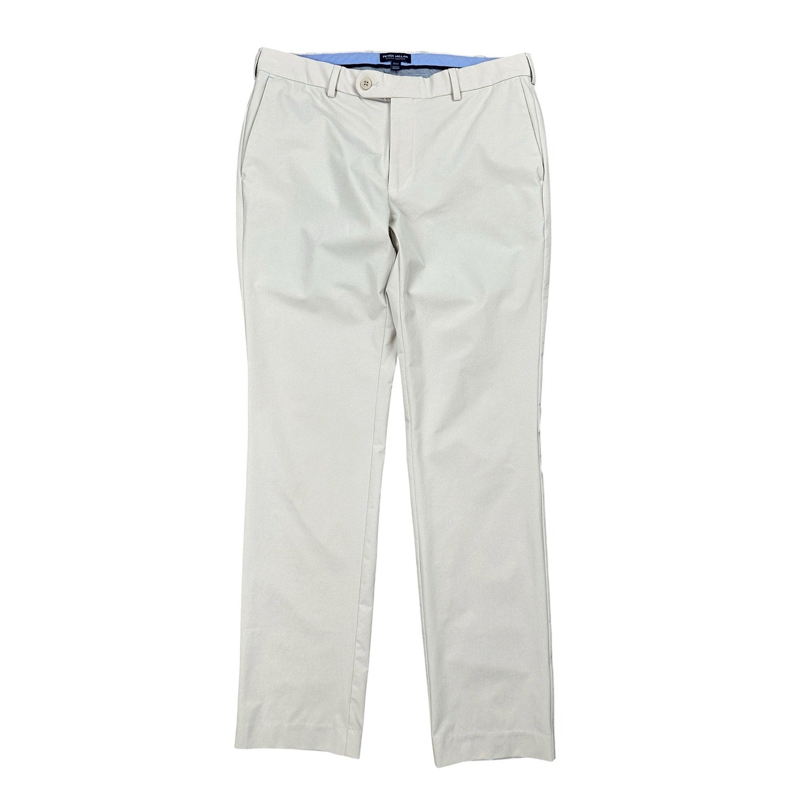 Peter Millar Surge Tailored Fit Crown Crafted Trouser Pants in Stone — Size 33x32 // Preowned