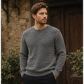 Hunter Waffle Knit Grey Crew Neck Sweater - Small