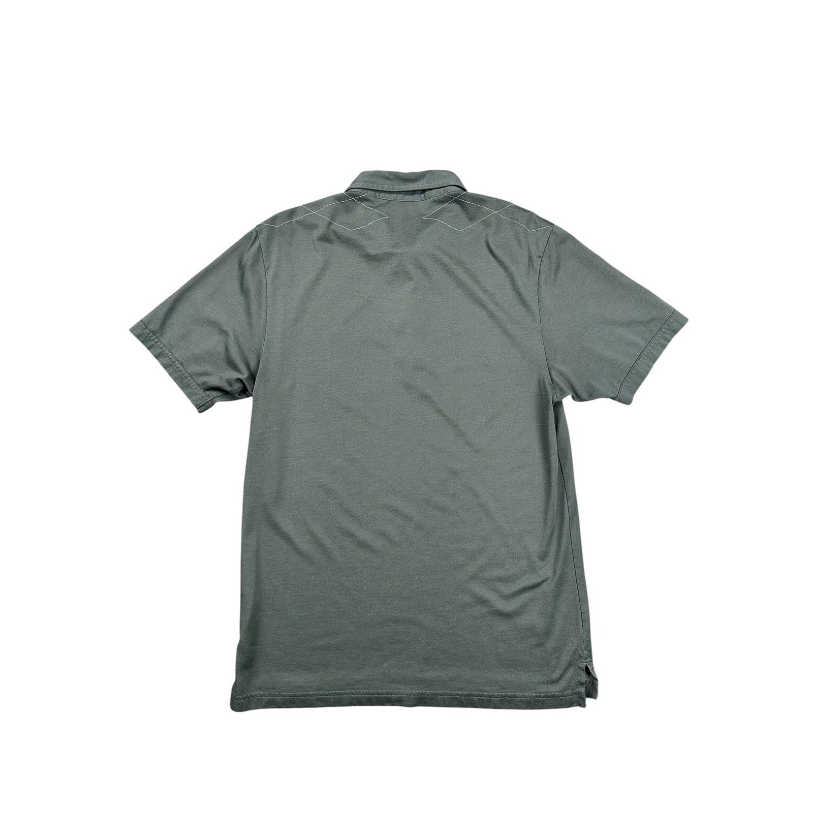 Travis Mathew Diamond Stitched Golf Polo Gray Pima Cotton — Size Medium