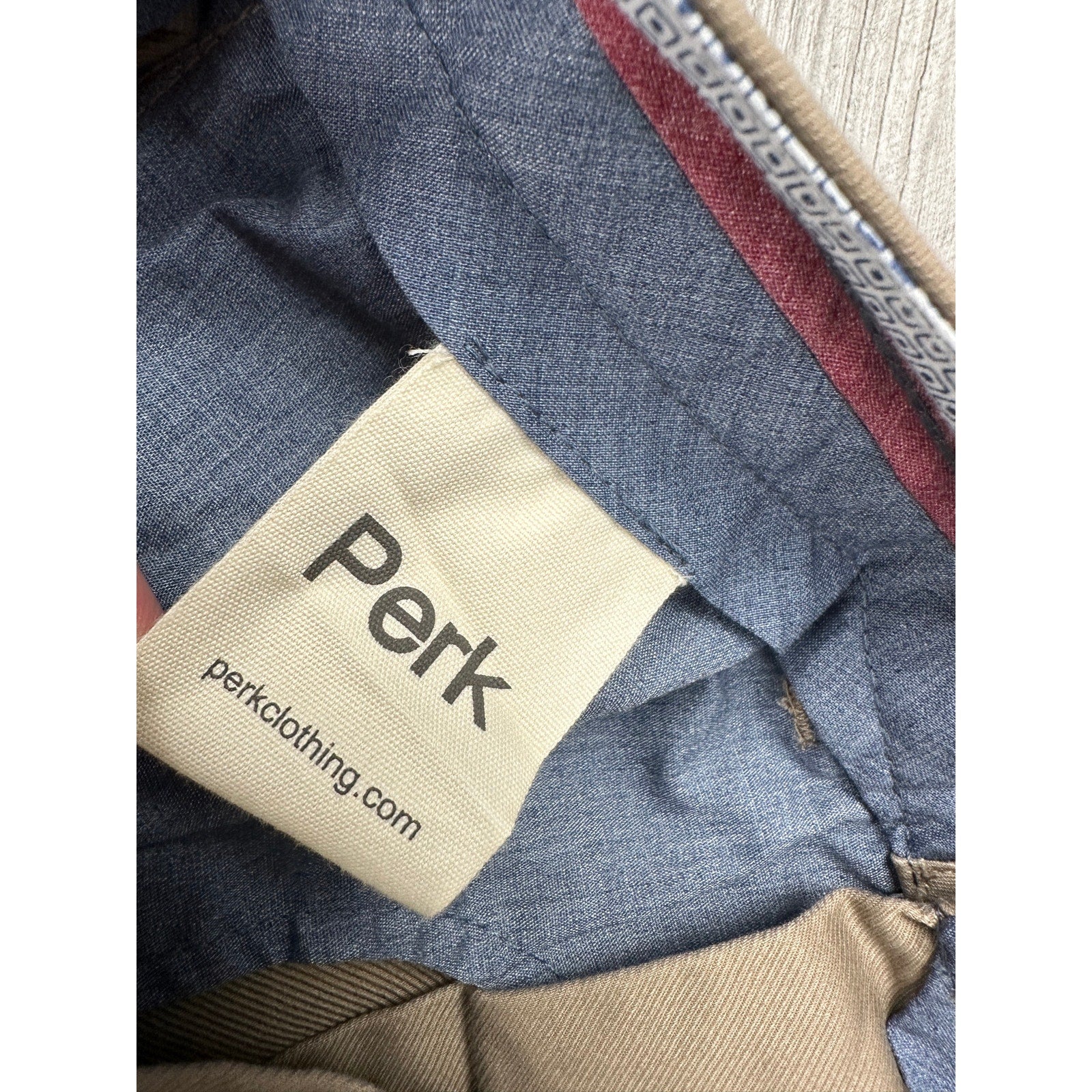 Perk Feel Good Slim Fit Stretch Chinos in Dark Khaki — Size 33x30 // Preowned