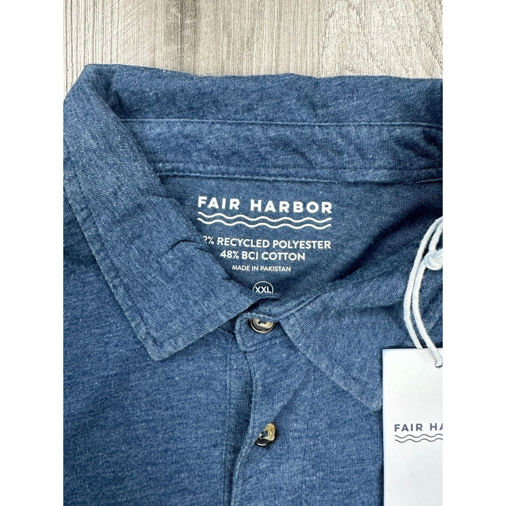Fair Harbor Atlantic Polo in Dark Denim — Size 2XL