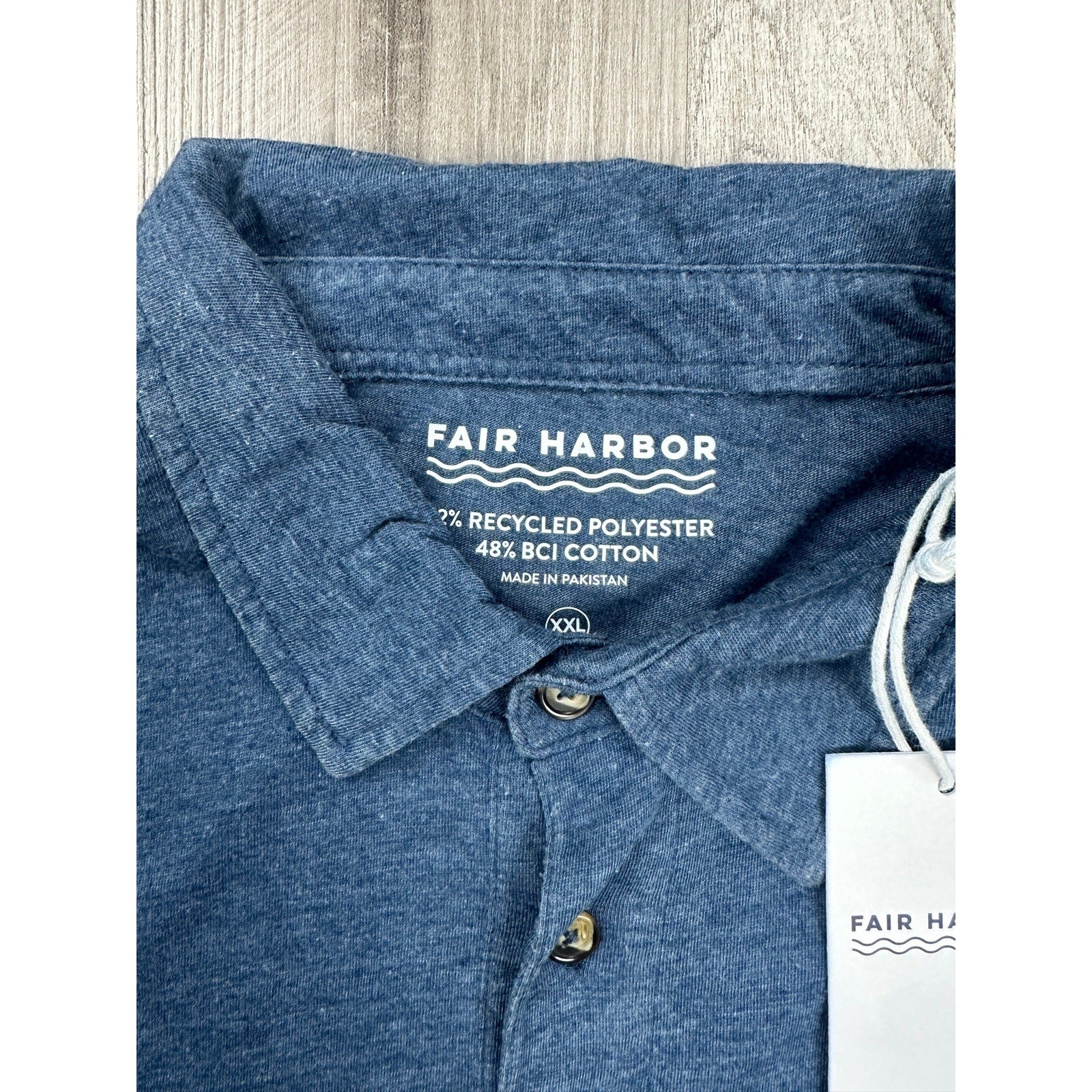 Fair Harbor Atlantic Polo in Dark Denim — Size 2XL