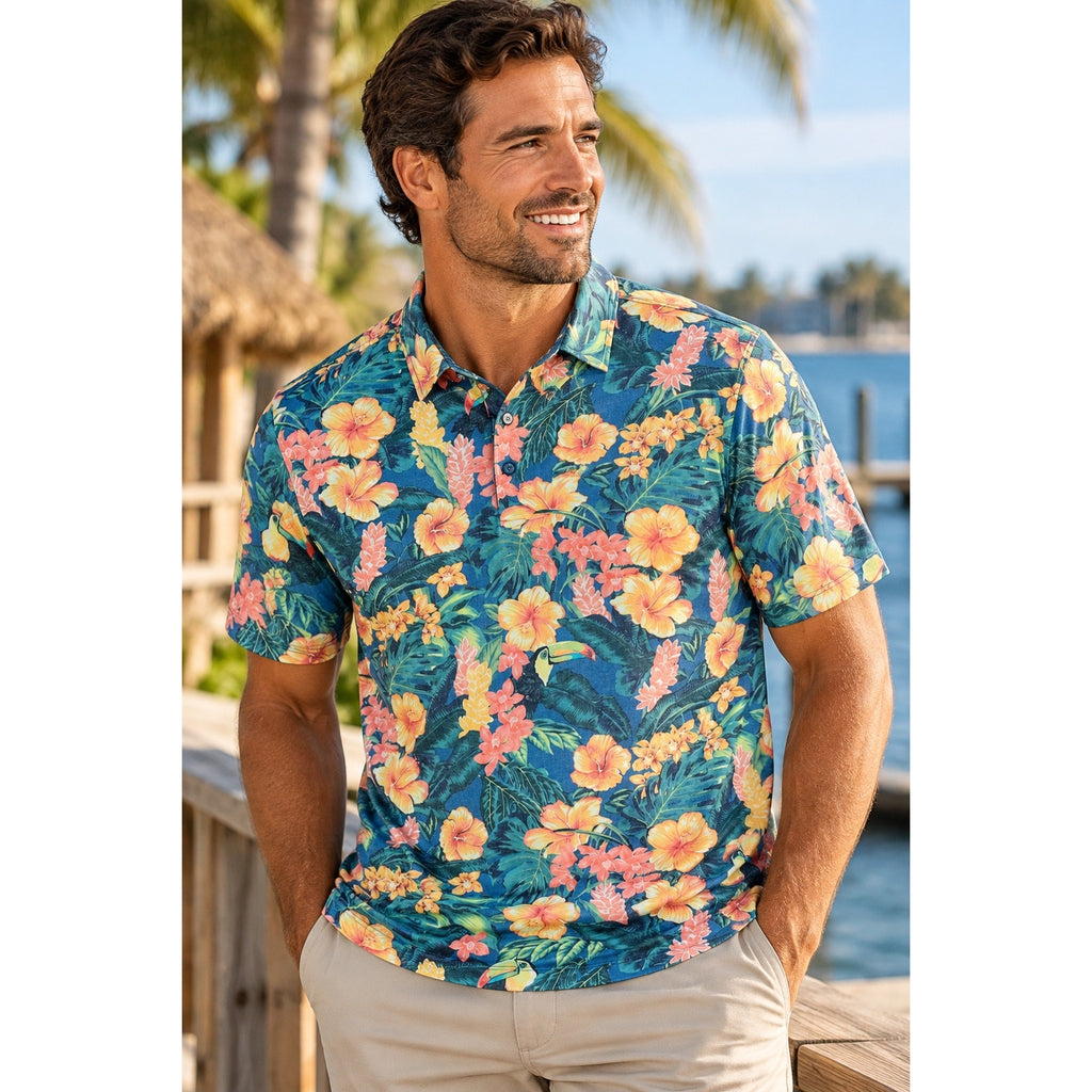 Tommy Bahama Toucan Paradise IslandZone Polo — Size 2XL