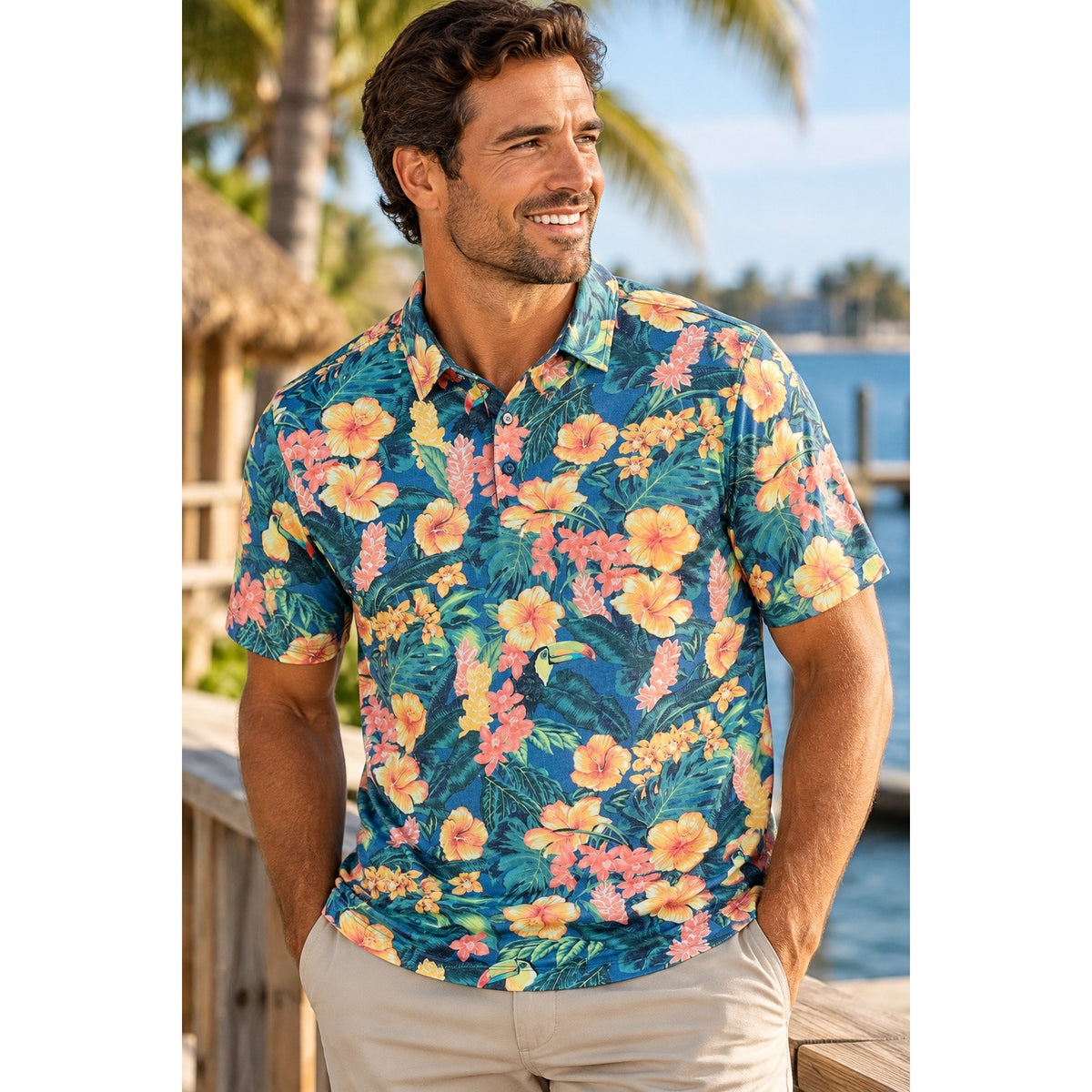 Tommy Bahama Toucan Paradise IslandZone Polo — Size 2XL