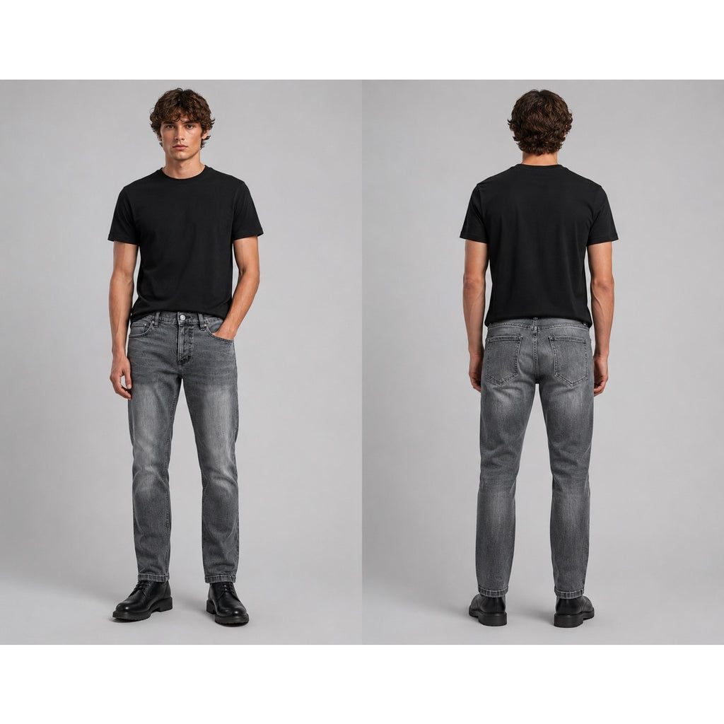 Mugsy Mags Modern Slim Straight Stretch Jean in Washed Black — Size 30x30 // Preowned