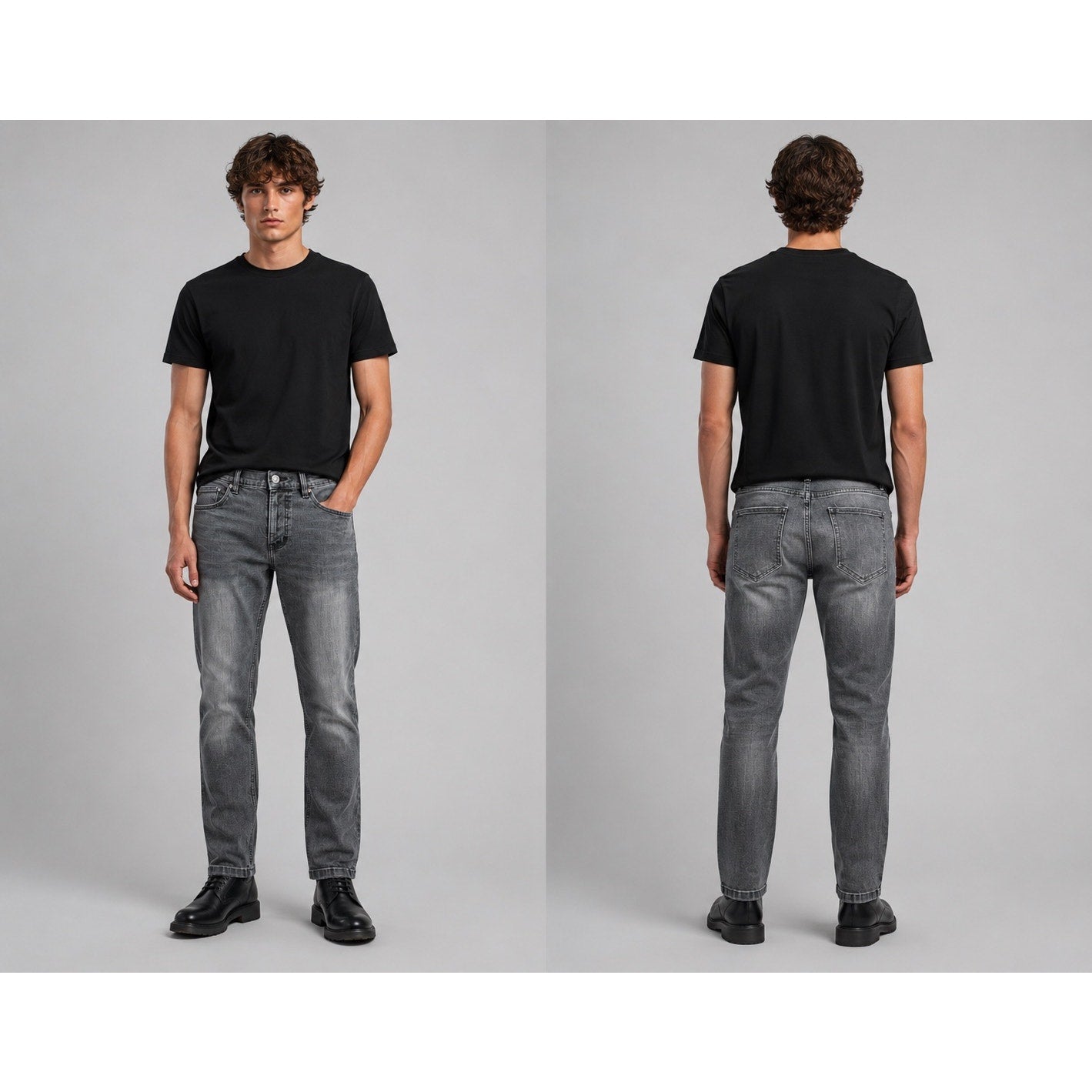 Mugsy Mags Modern Slim Straight Stretch Jean in Washed Black — Size 30x30 // Preowned