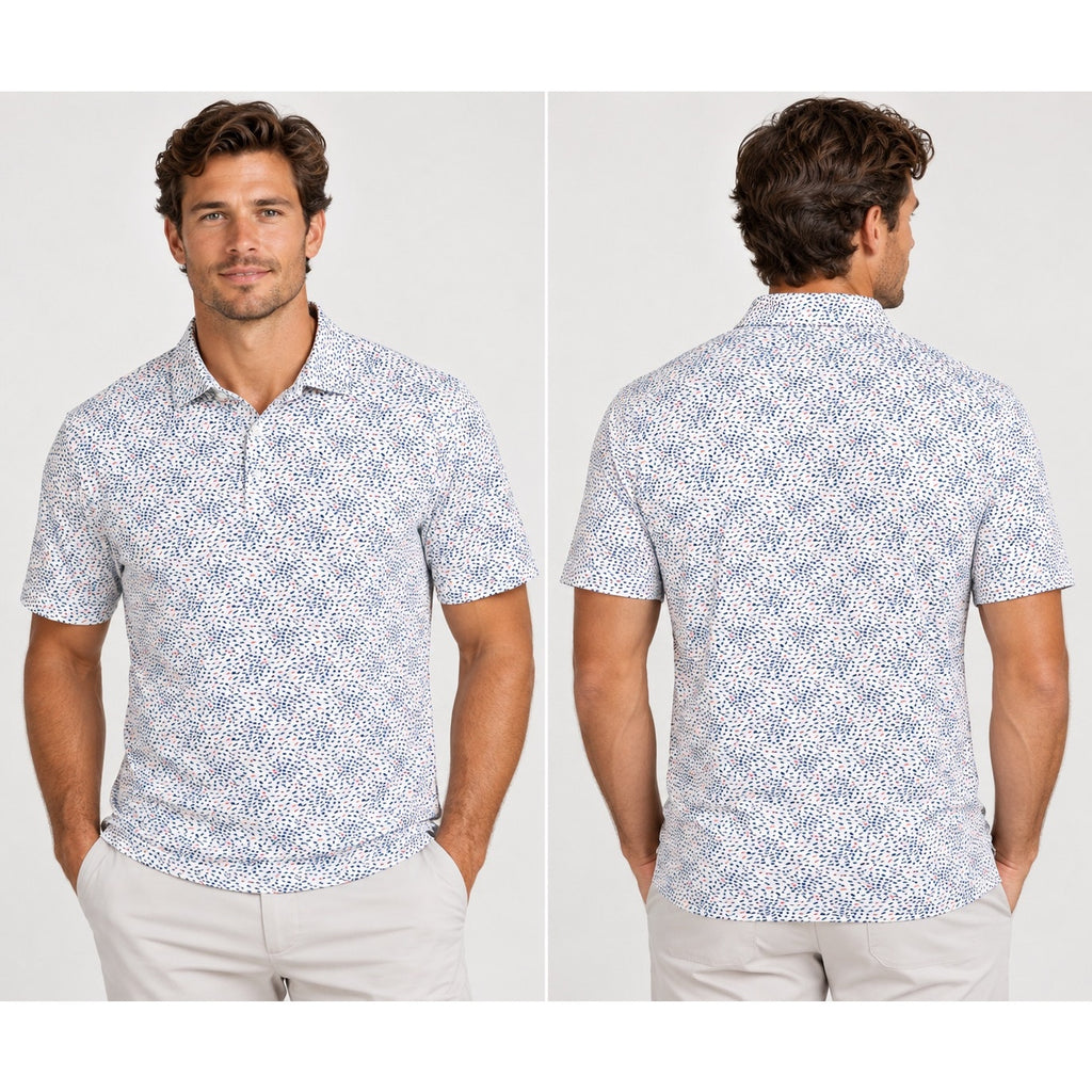 Peter Millar Crown Pilot Mill Ocean Traffic Fish Pima Cotton Golf Polo — Size 2XL // Preowned
