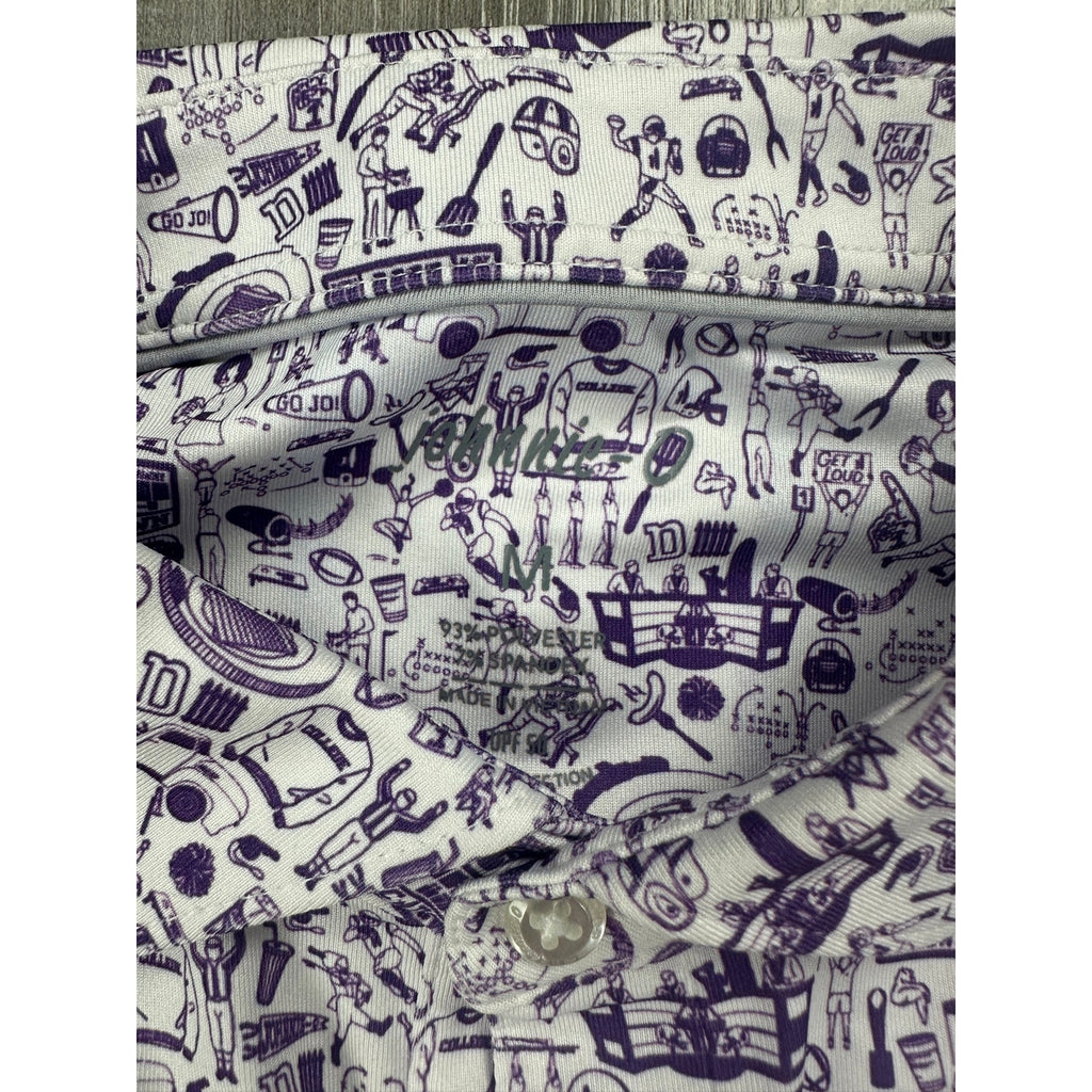 Johnnie-O TCU Horned Frogs Birdie Jersey Golf Polo in Purple and White — Size Medium // Preowned