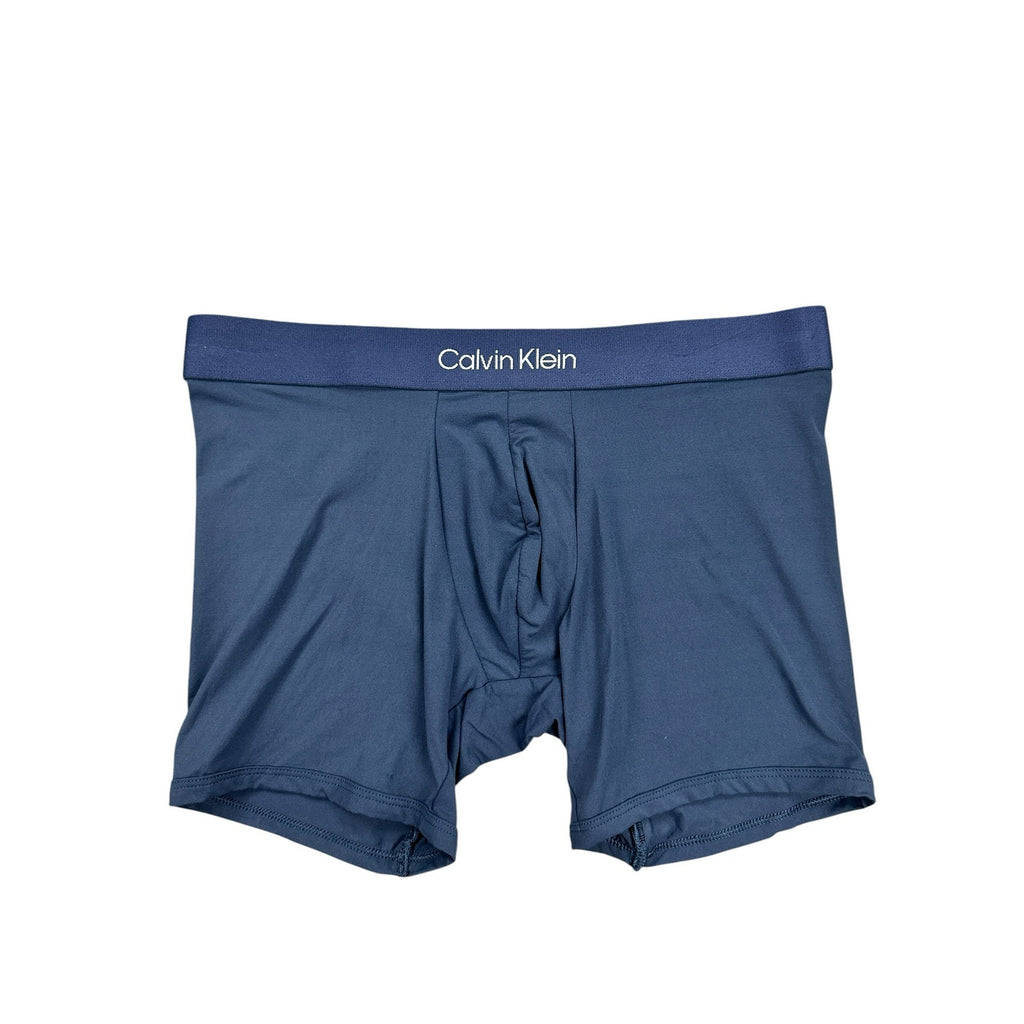 Calvin Klein Microfiber Stretch Contour Boxer Brief 3-Pack in Blue Green Black — Size Small