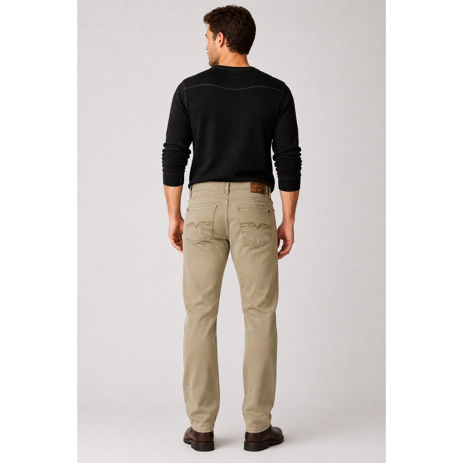 Buffalo David Bitton Six-X Straight Leg Twill Pant in Tan Khaki — Approx. 33x32