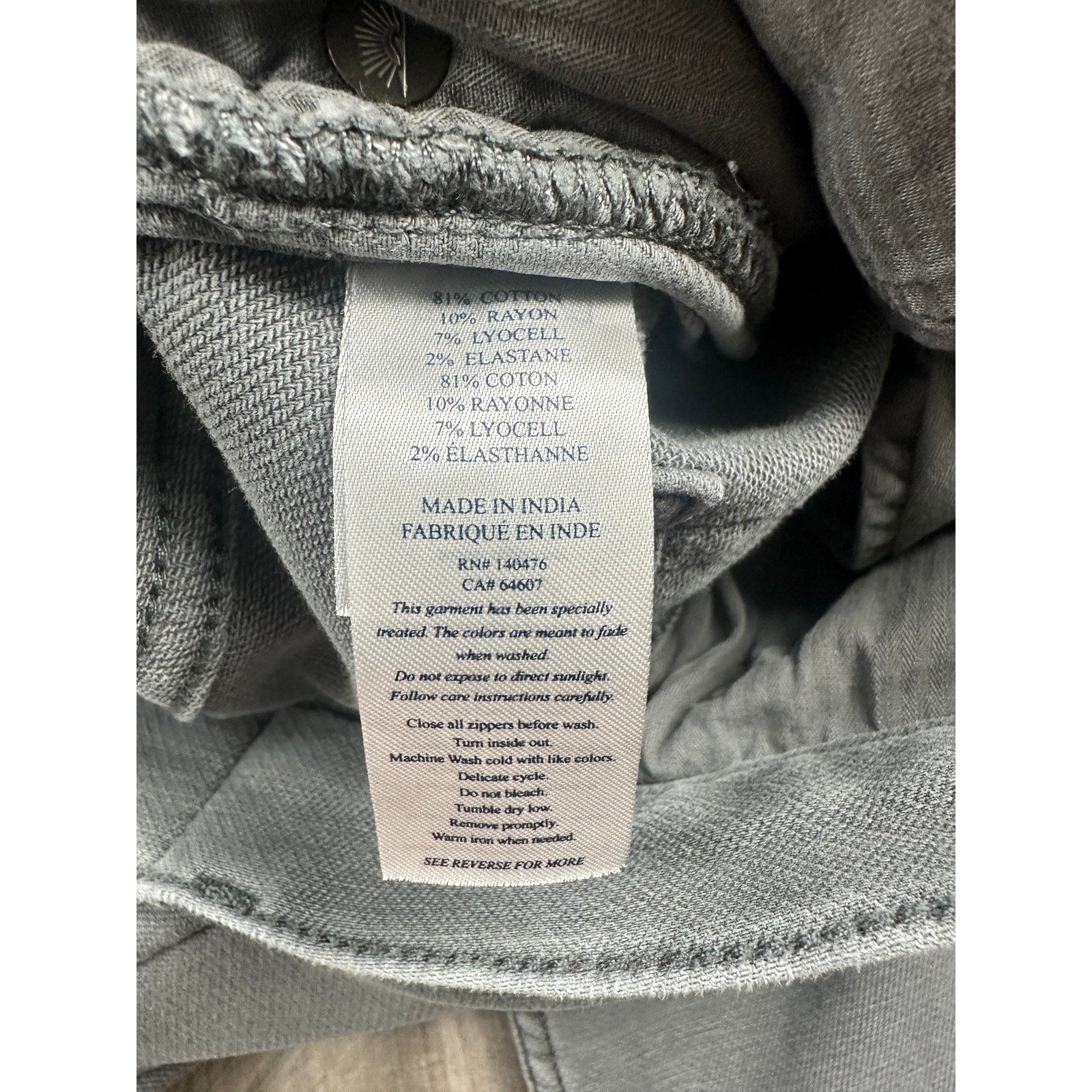 Faherty Stretch Terry Five Pocket Pants in Slate — Size 33 // Preowned