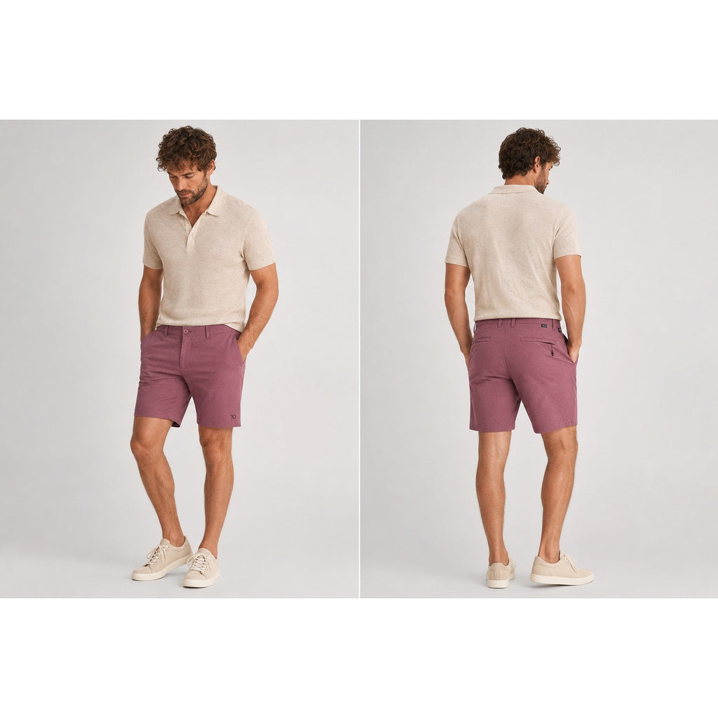 7 Diamonds Dynamic 7-Inch Hybrid Performance Shorts in Maroon — Size 36