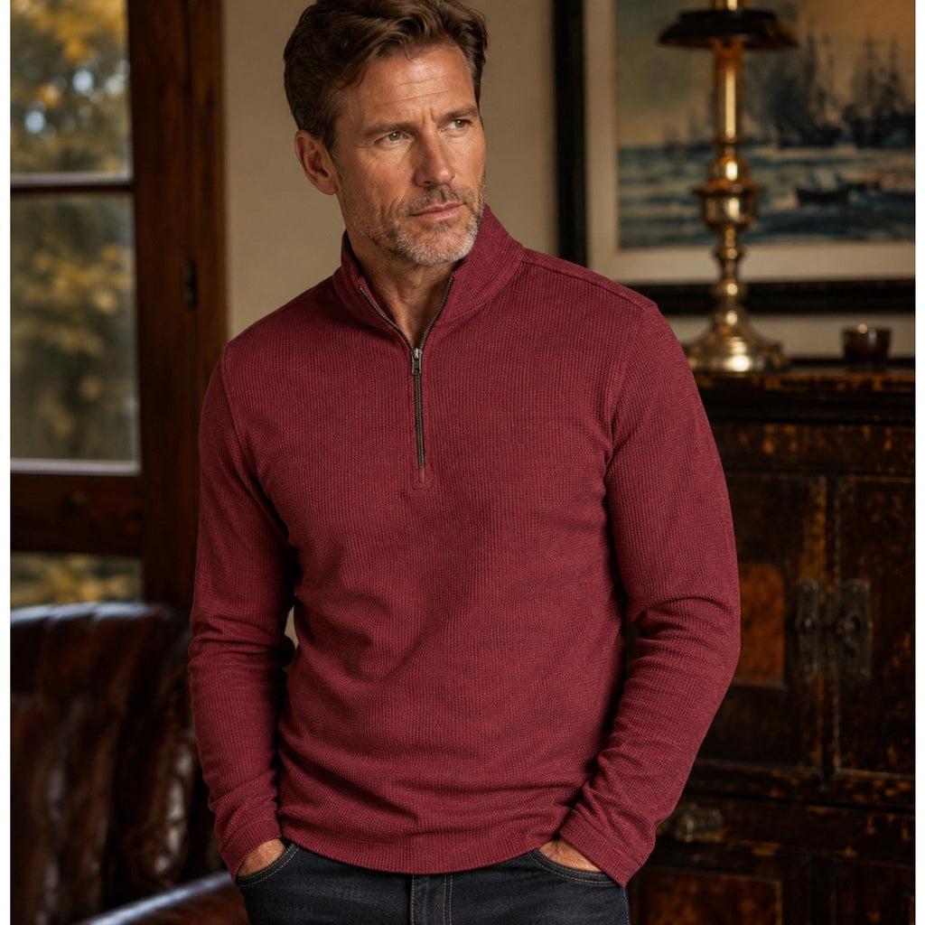 Robert Graham Shelton Top Knit Quarter Zip Pullover - Medium