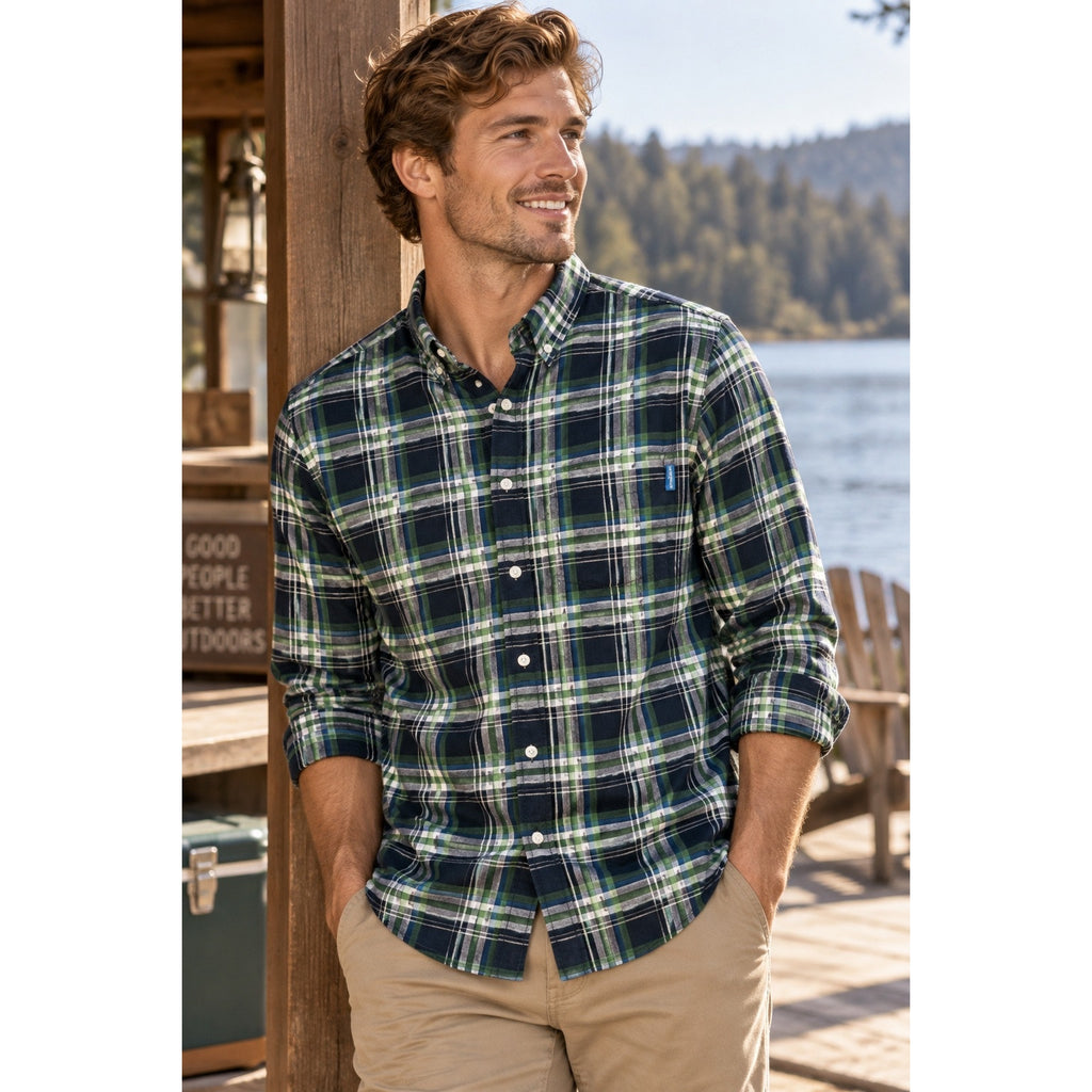 Chubbies The Nutter Plaid Light Soft Cotton Flannel Long Sleeve Shirt — Size Small // Preowned